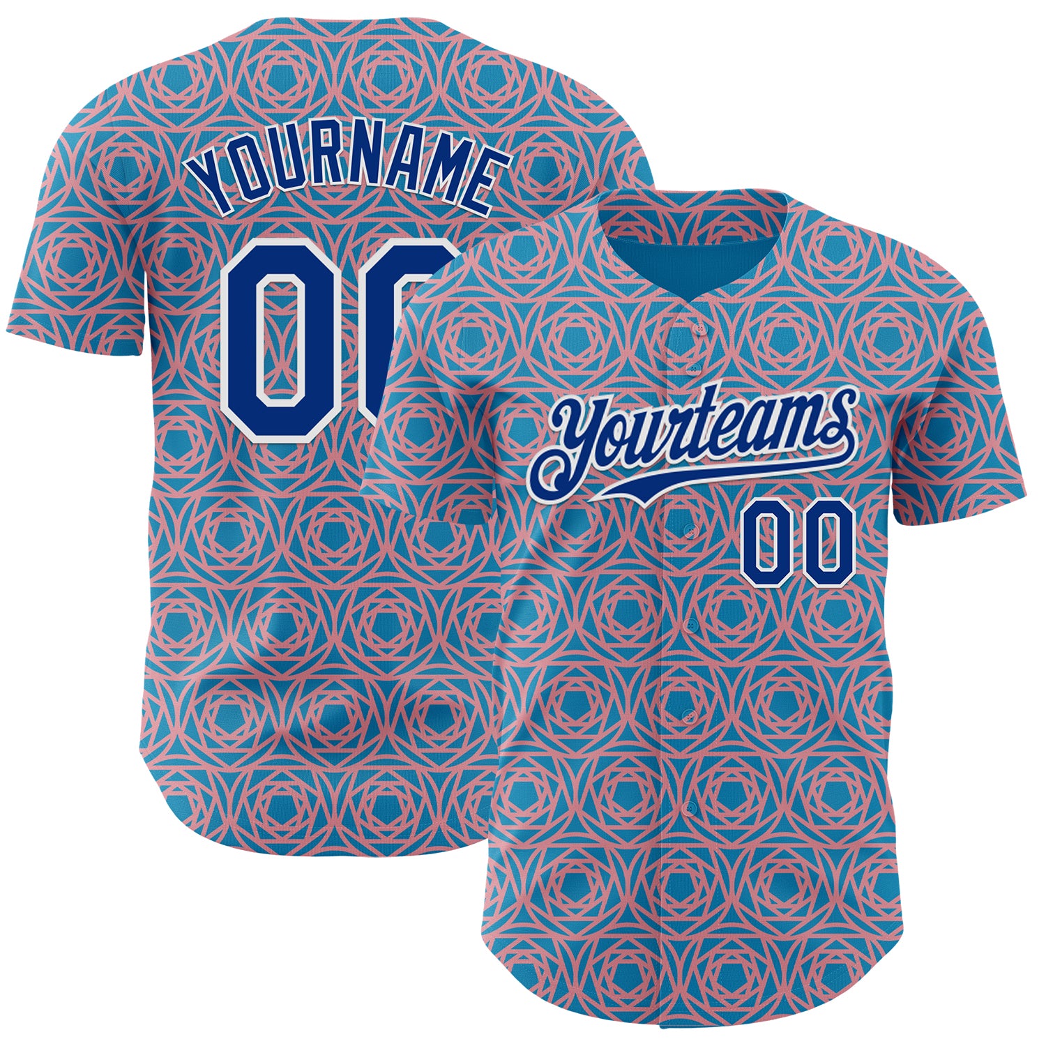 FansIdea Custom Panther Blue Royal Medium Pink-White Colombia Style Authentic Baseball Jersey - $29.99 at Proof Eyewear