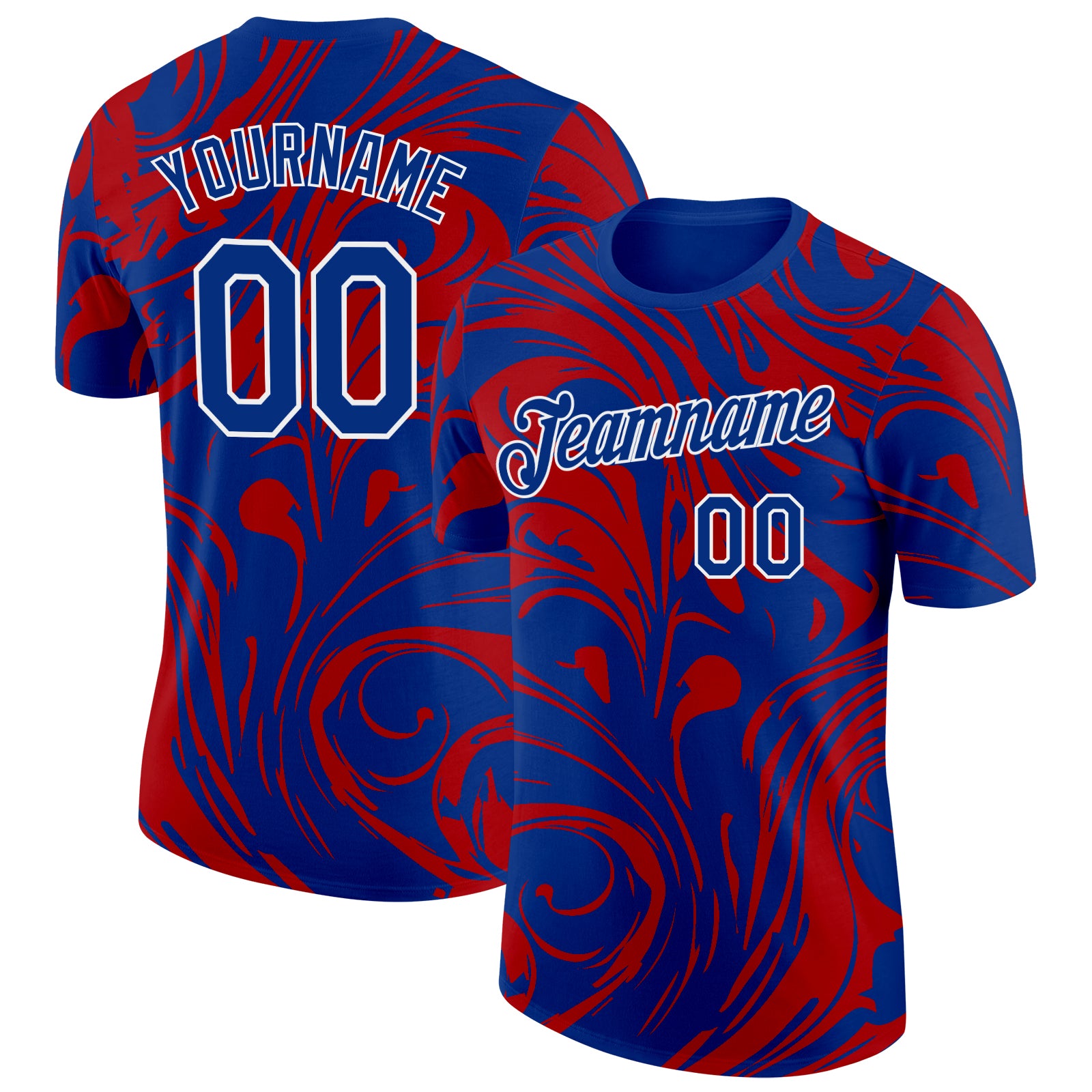 FansIdea Custom Royal Red-White Bowling Liquid Performance T-Shirt - $14.99 at Proof Eyewear