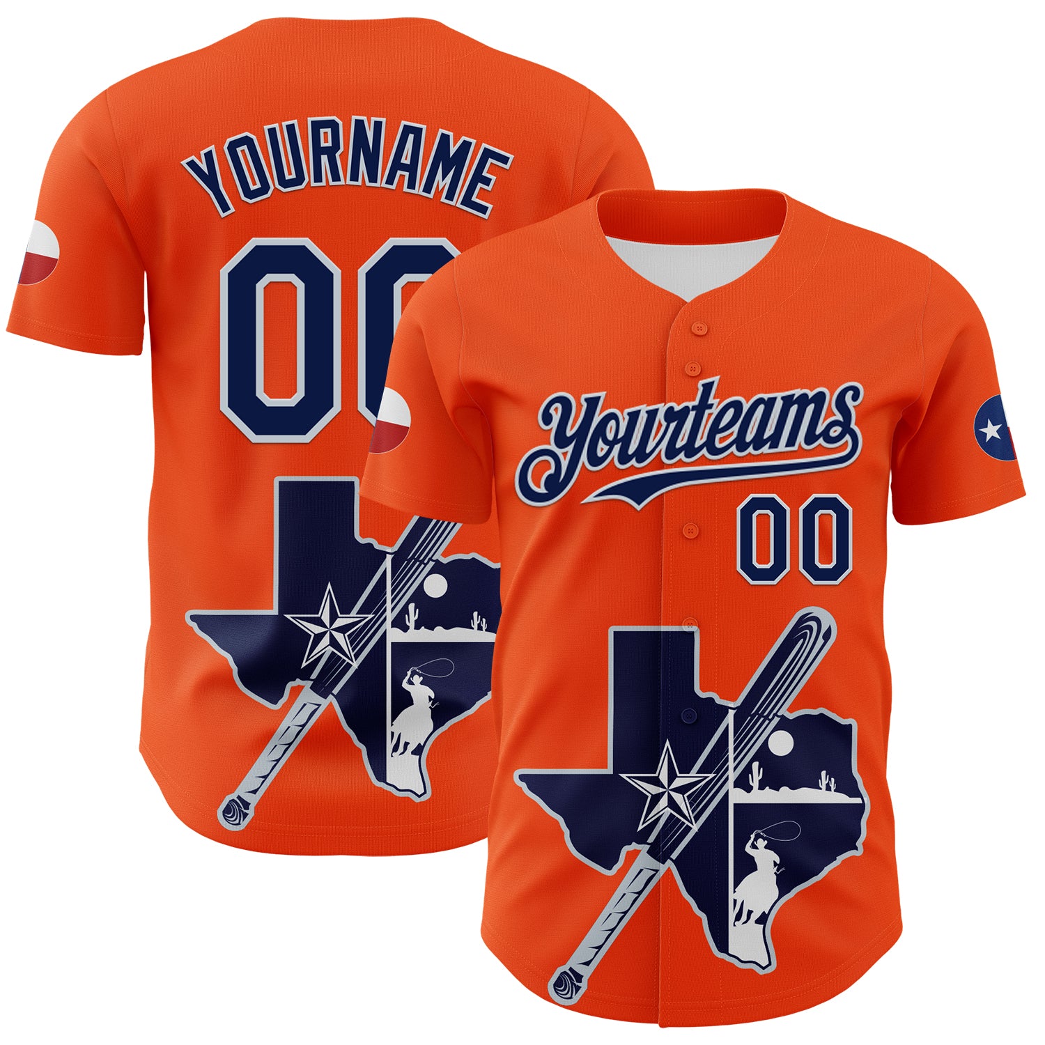 Custom Orange Navy Silver-White 3D Urban City Edition Sports Authentic Baseball Jersey