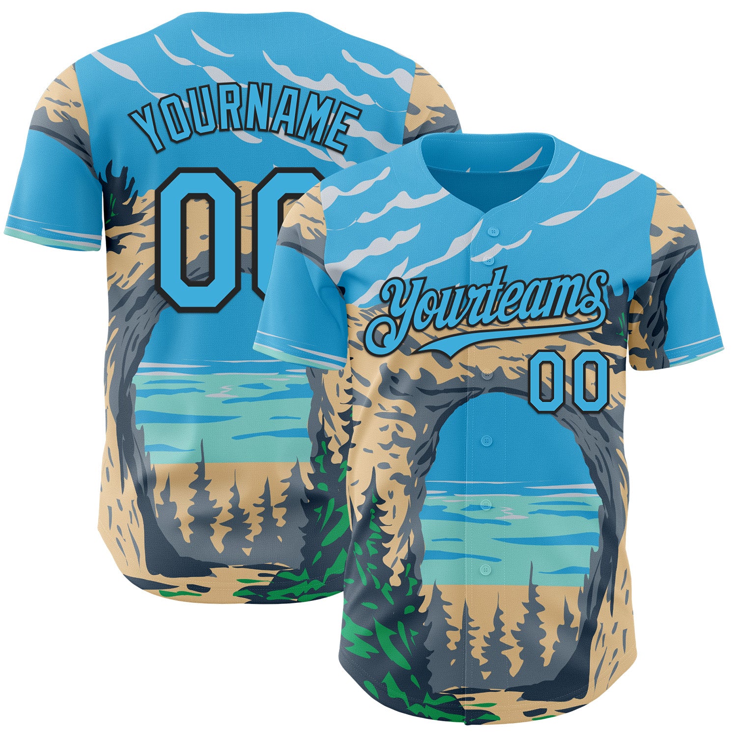 Fansidea-artist-collabs Custom Sky Blue-Black Aloysius Patrimonio Mackinac National Park WPA Authentic Baseball Jersey - $34.99 at Proof Eyewear