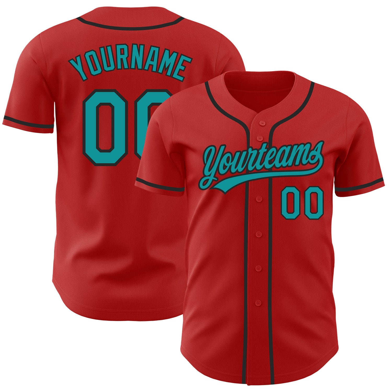 FansIdea Custom Red Teal-Black Authentic Baseball Jersey - $27.99 at Proof Eyewear