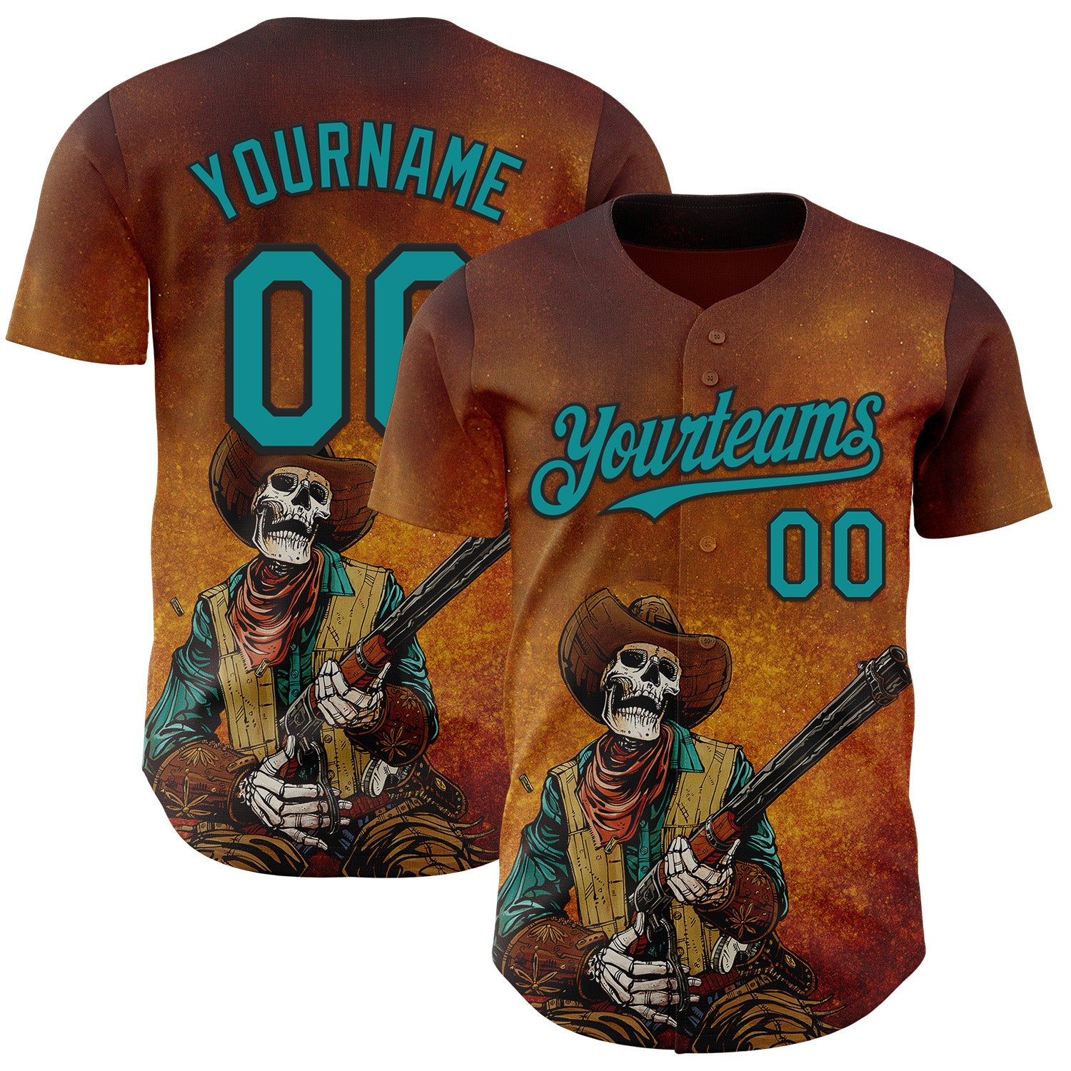 Fansidea-artist-collabs Custom Yellow Teal-Black David Lozeau Racking Rounds Authentic Baseball Jersey - $34.99 at Proof Eyewear
