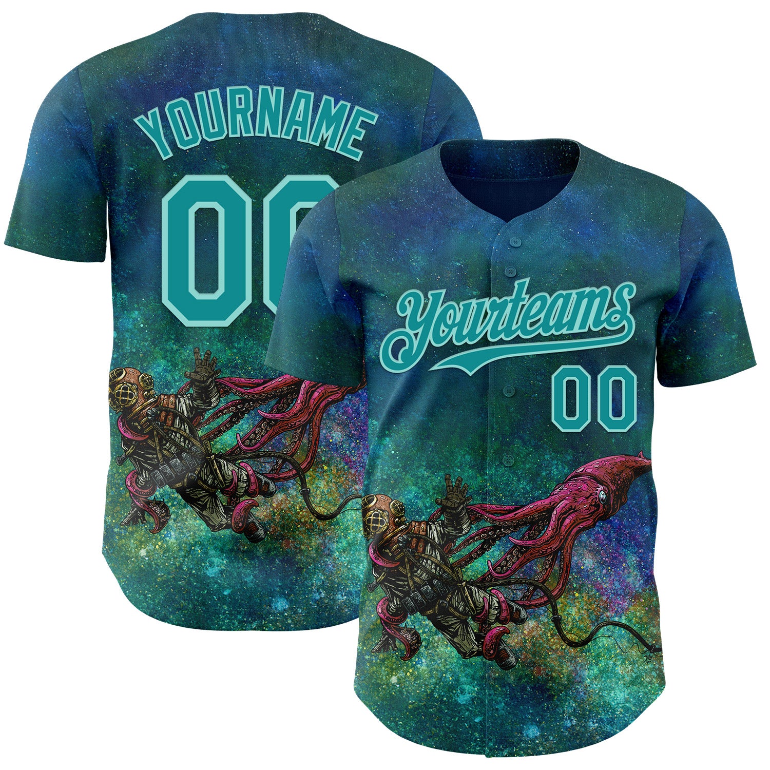 Fansidea-artist-collabs Custom Blue Teal-Ice Blue David Lozeau Ensnared Authentic Baseball Jersey - $34.99 at Proof Eyewear