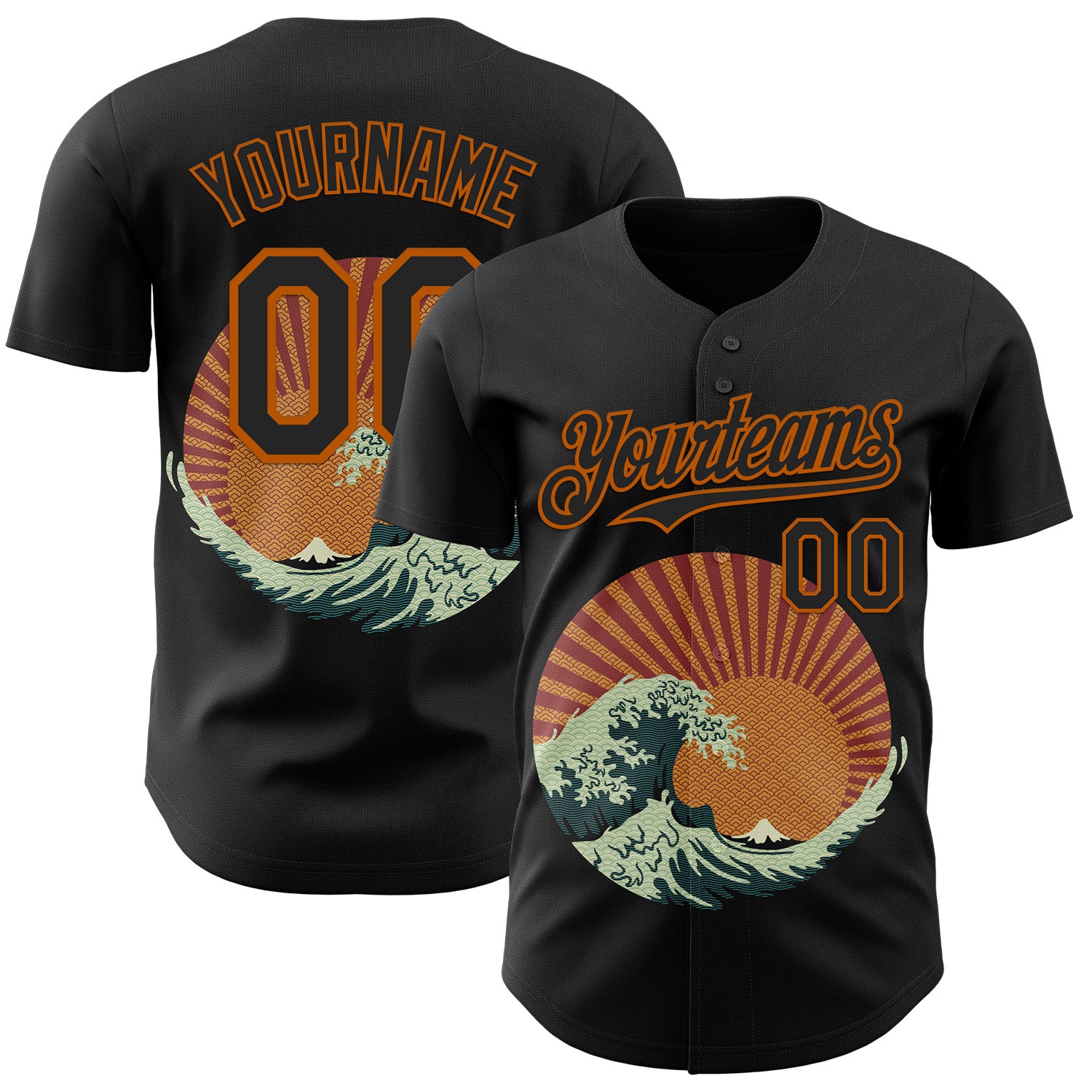 Fansidea-group-collabs Custom Black Black-Texas Orange 3D Tobe Fonseca Kanagawa Wave Japanese Authentic Baseball Jersey - $34.99 at Proof Eyewear
