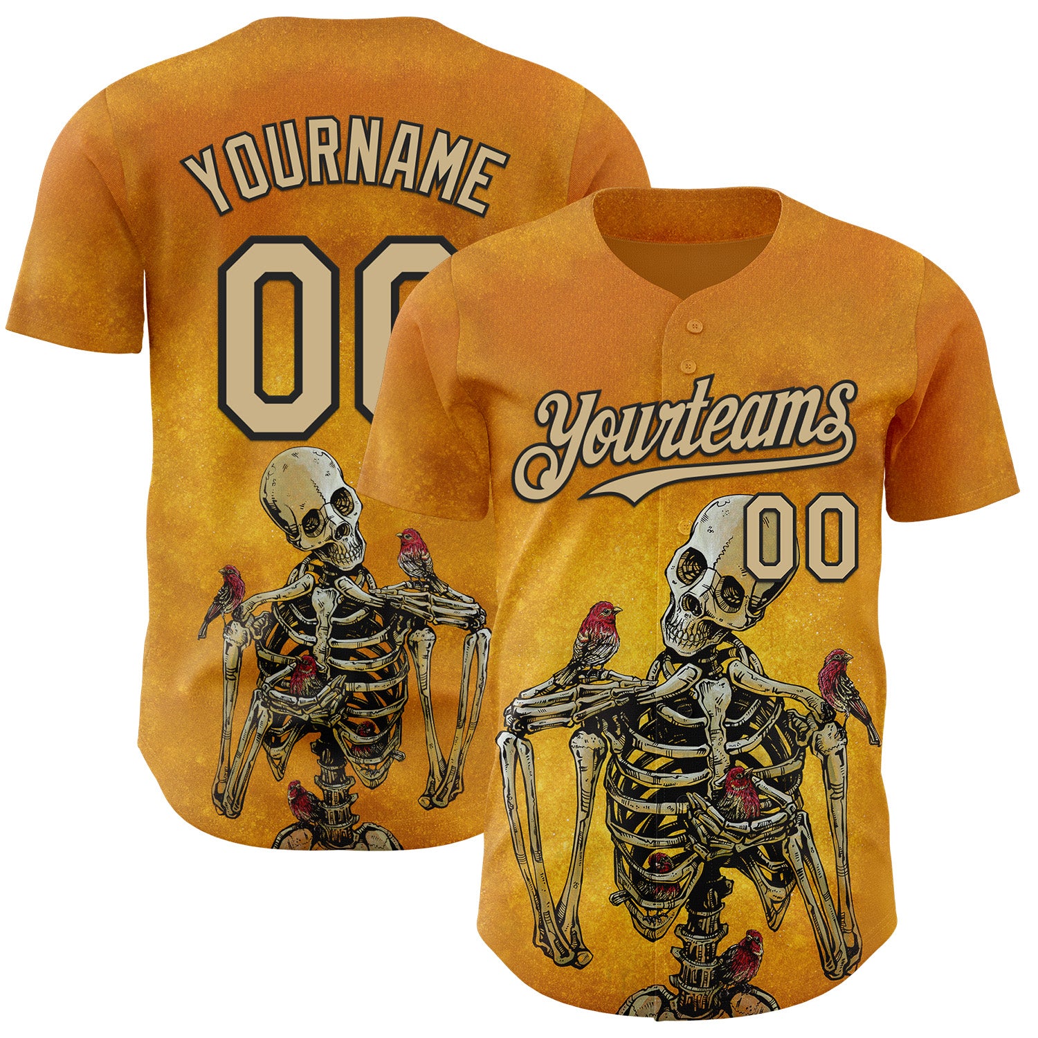 Fansidea-artist-collabs Custom Yellow Vegas Gold-Black David Lozeau Birds Of A Feather Authentic Baseball Jersey - $34.99 at Proof Eyewear
