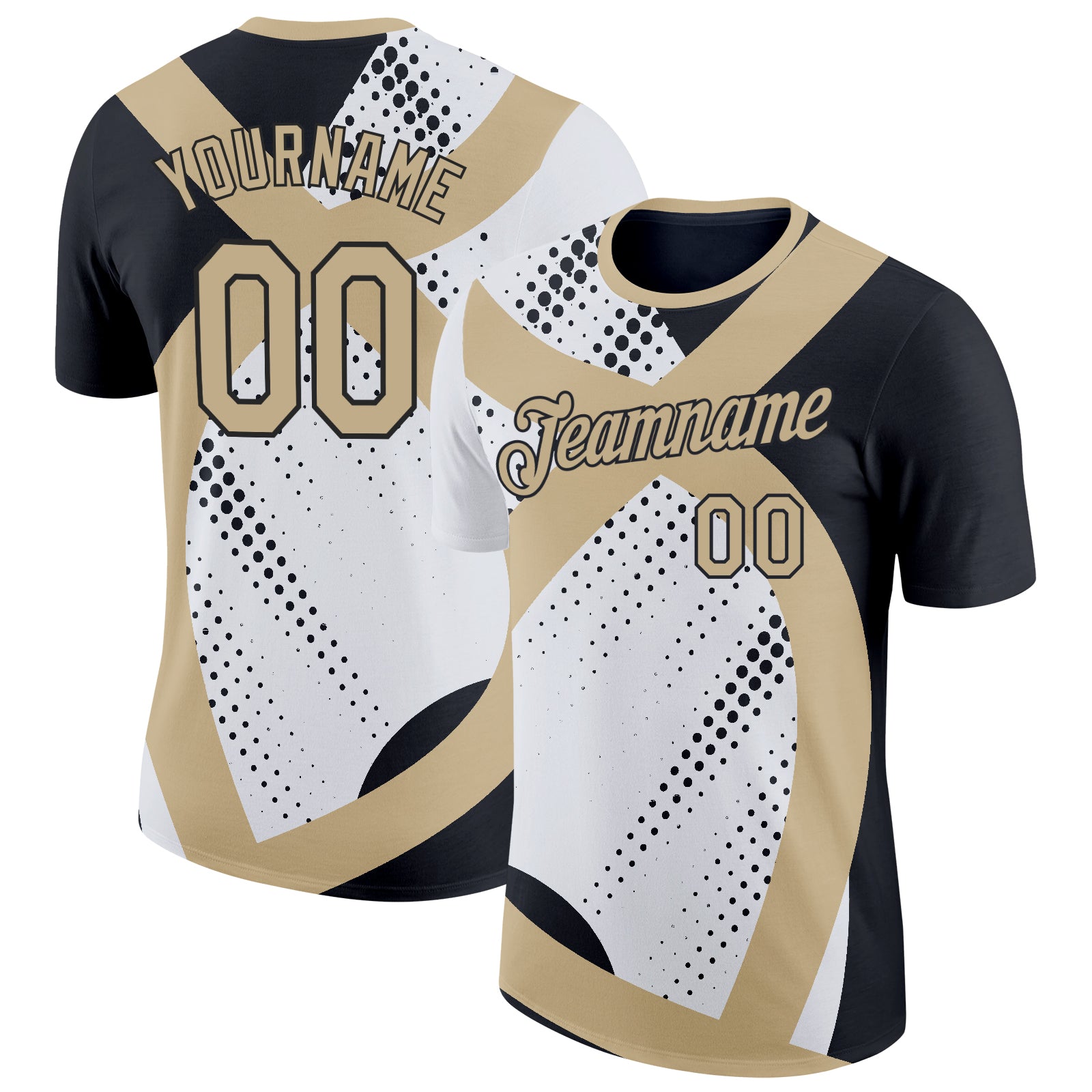 FansIdea Custom White Vegas Gold-Black Bowling Polka Dot Performance T-Shirt - $14.99 at Proof Eyewear