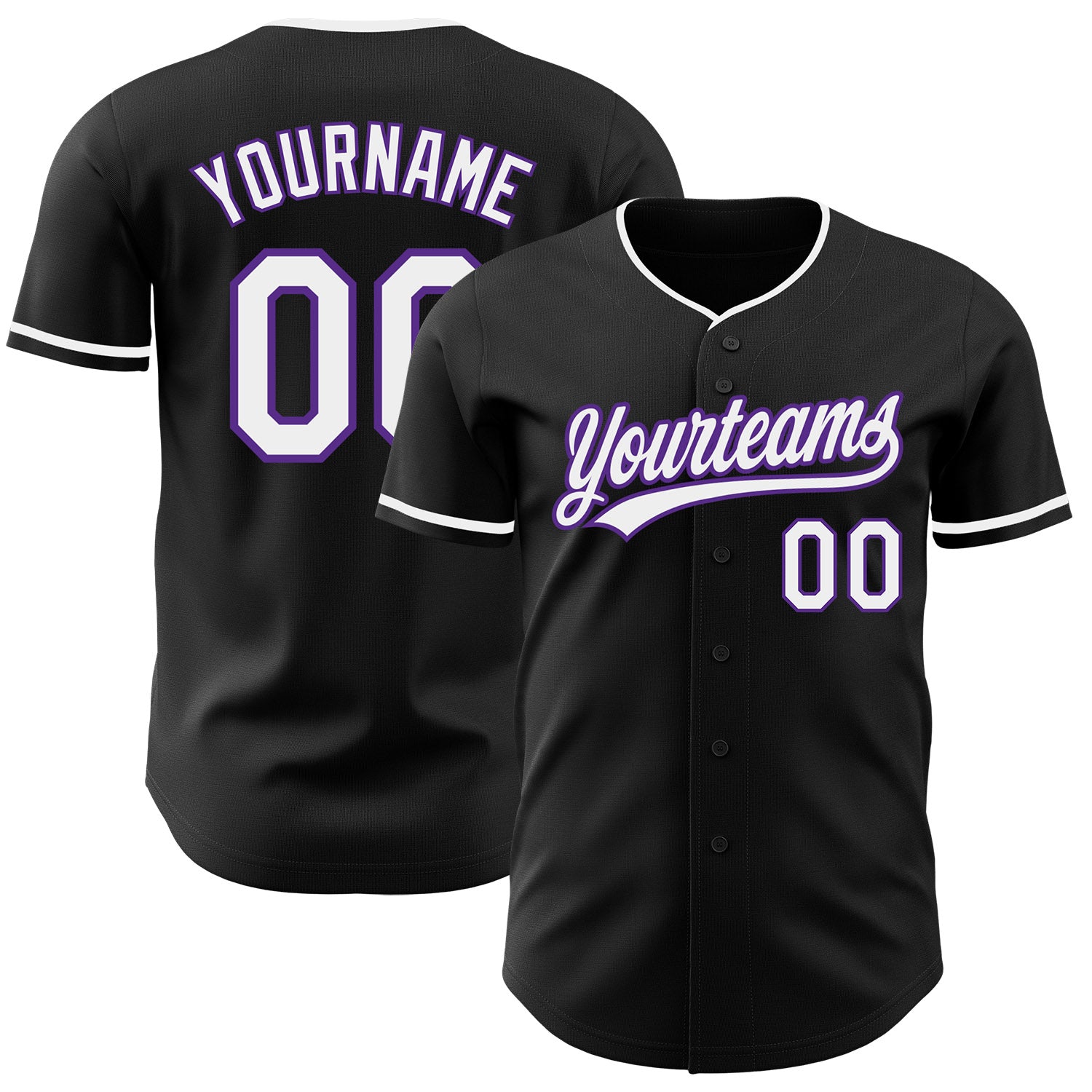 FansIdea Custom Black White-Purple Authentic Baseball Jersey - $27.99 at Proof Eyewear