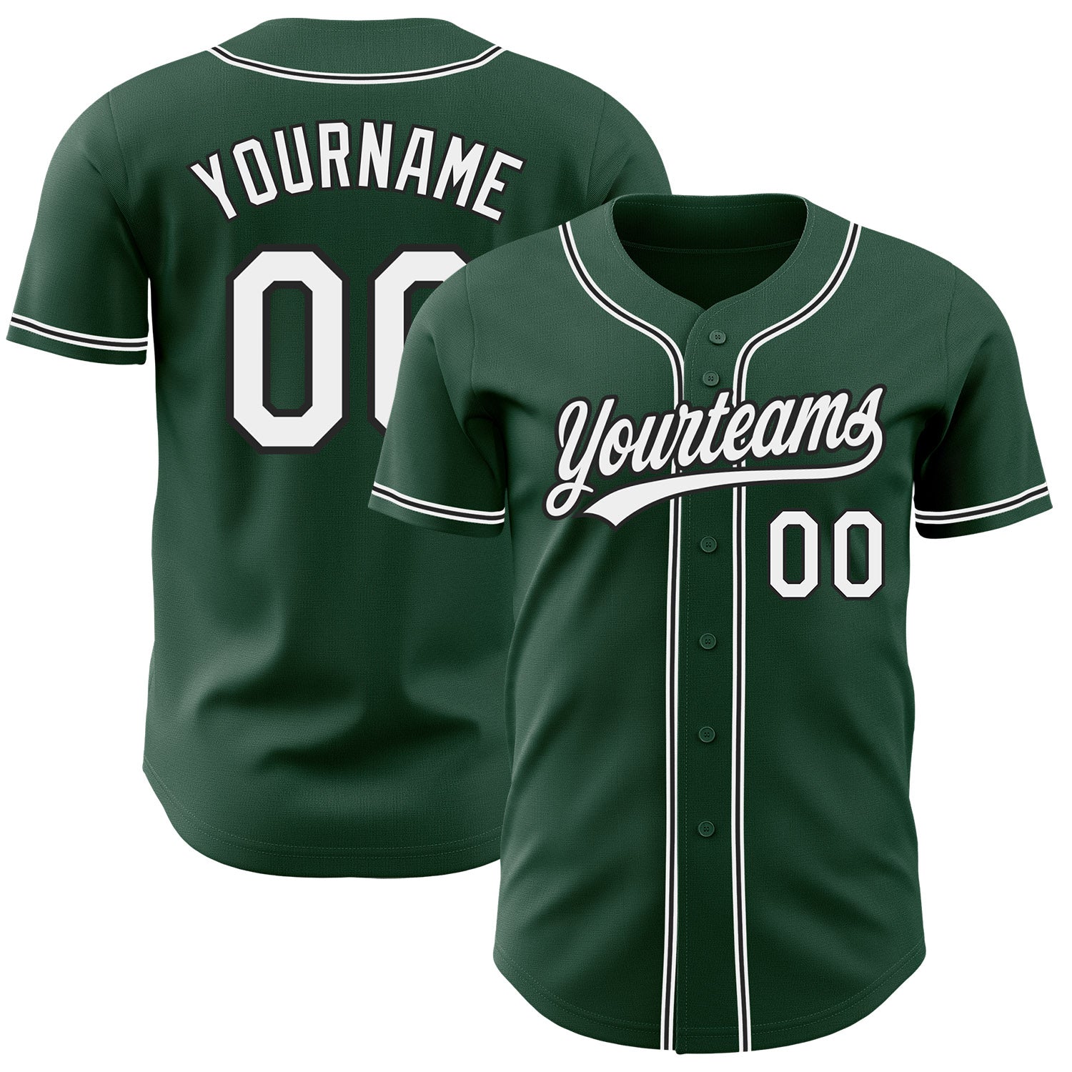 FansIdea Custom Green White-Black Authentic Baseball Jersey - $27.99 at Proof Eyewear