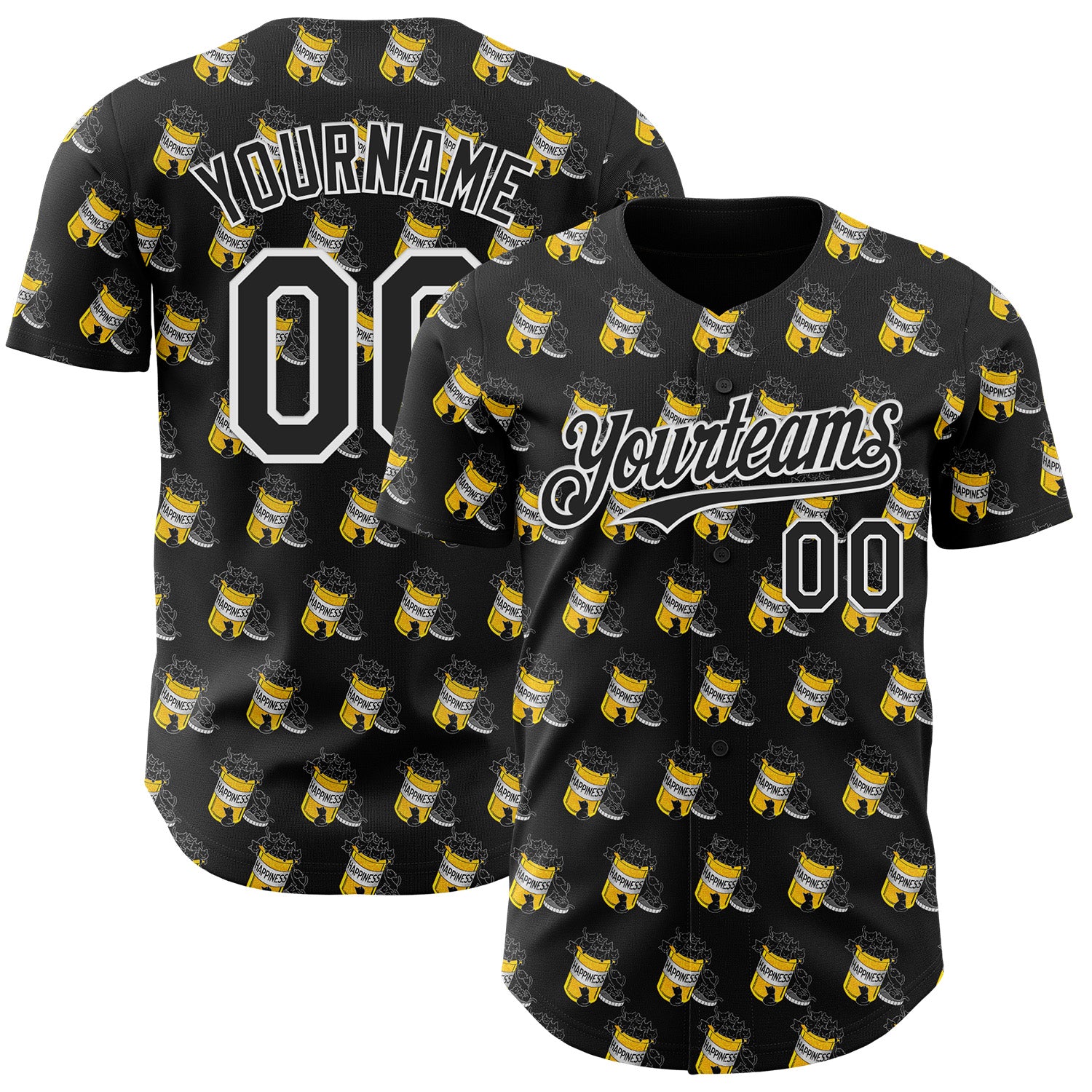 Fansidea-group-collabs Custom Black Black-White 3D Tobe Fonseca Cats Are My Happiness Medicine Authentic Baseball Jersey - $34.99 at Proof Eyewear