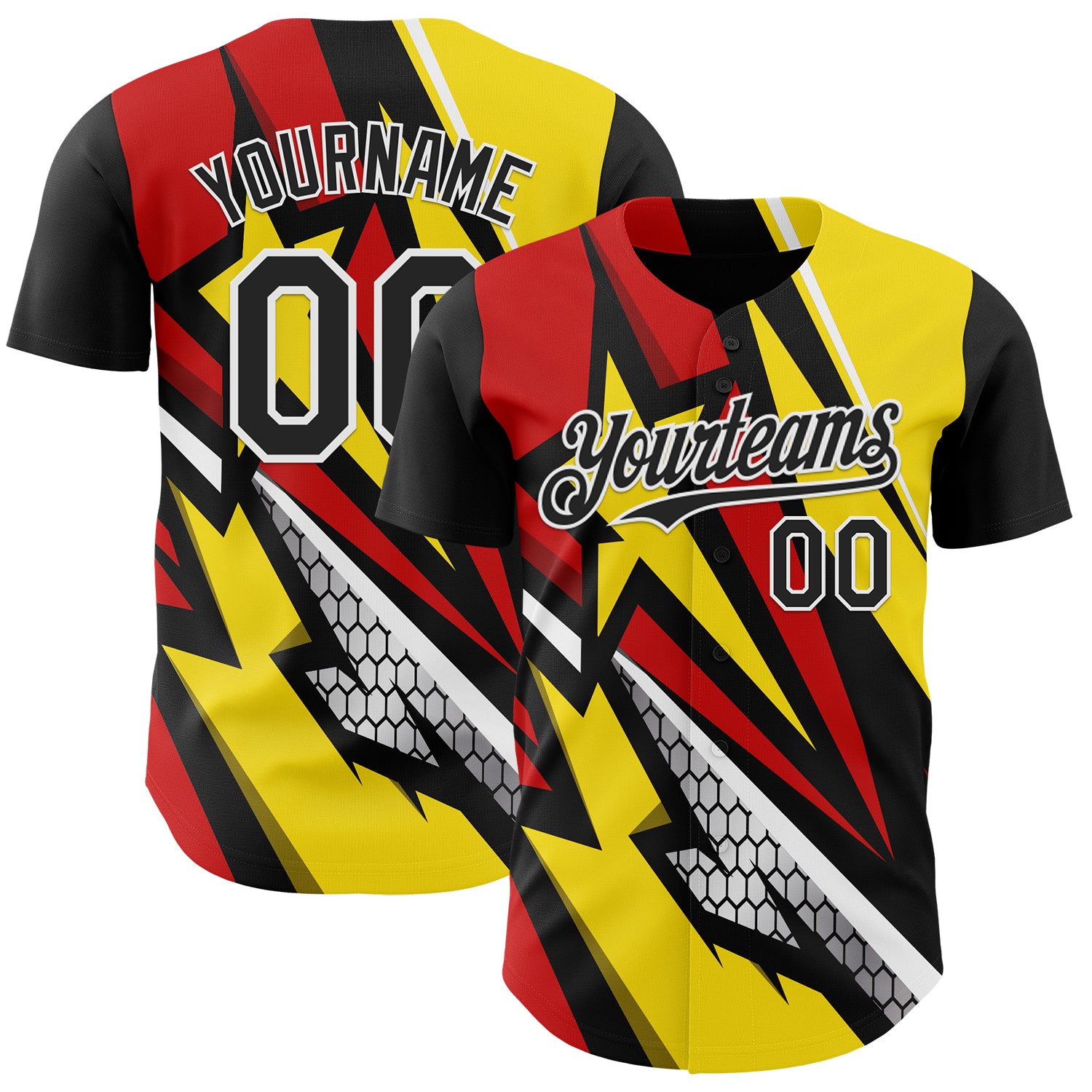 FansIdea Custom Black White Red-Yellow Car Racing Formula Auto Motorsport Authentic Baseball Jersey - $29.99 at Proof Eyewear