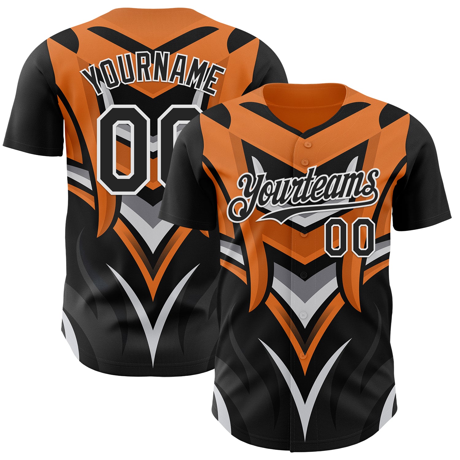 FansIdea Custom Black White Orange-Gray Car Racing Formula Auto Motorsport Authentic Baseball Jersey - $29.99 at Proof Eyewear