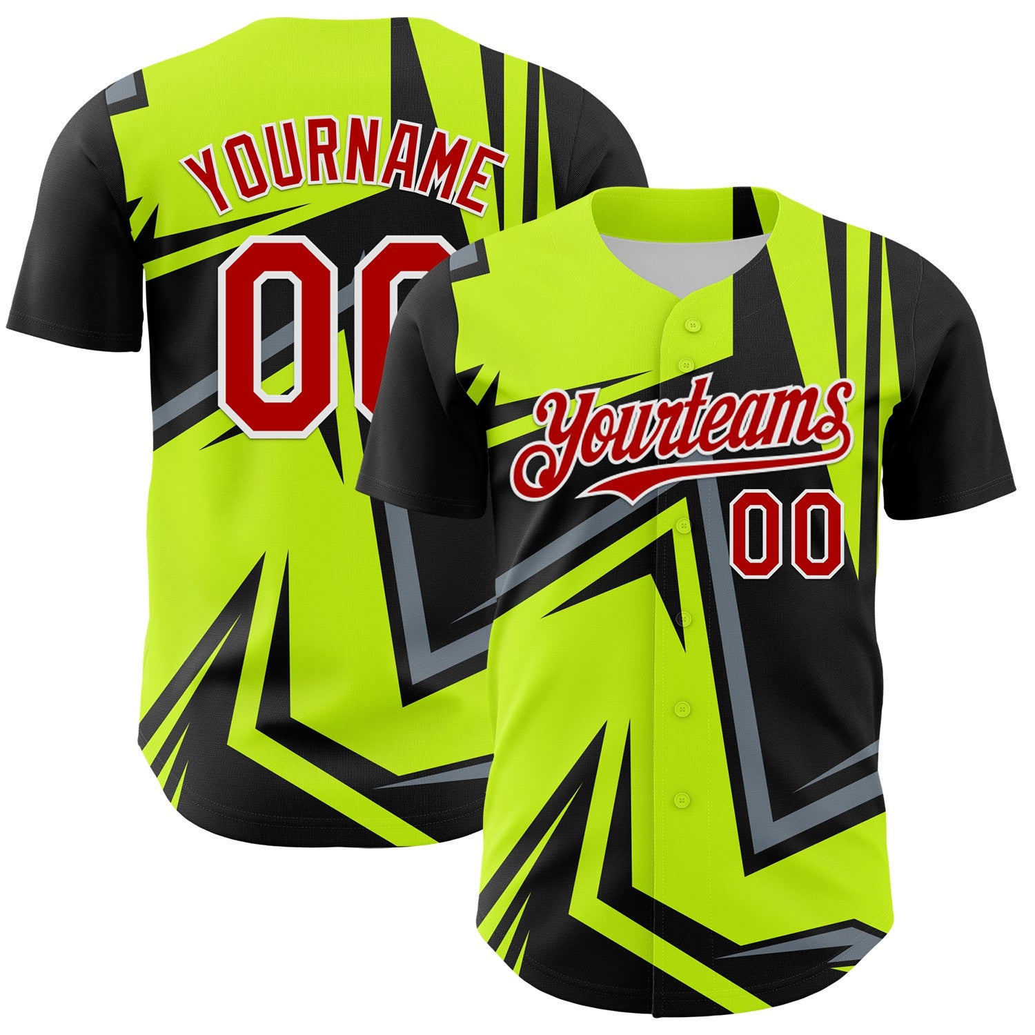 FansIdea Custom Black Red White-Green Car Racing Formula Auto Motorsport Authentic Baseball Jersey - $29.99 at Proof Eyewear