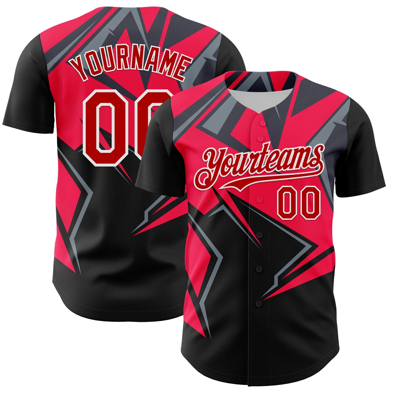 FansIdea Custom Black Red White-Gray Car Racing Formula Auto Motorsport Authentic Baseball Jersey - $29.99 at Proof Eyewear
