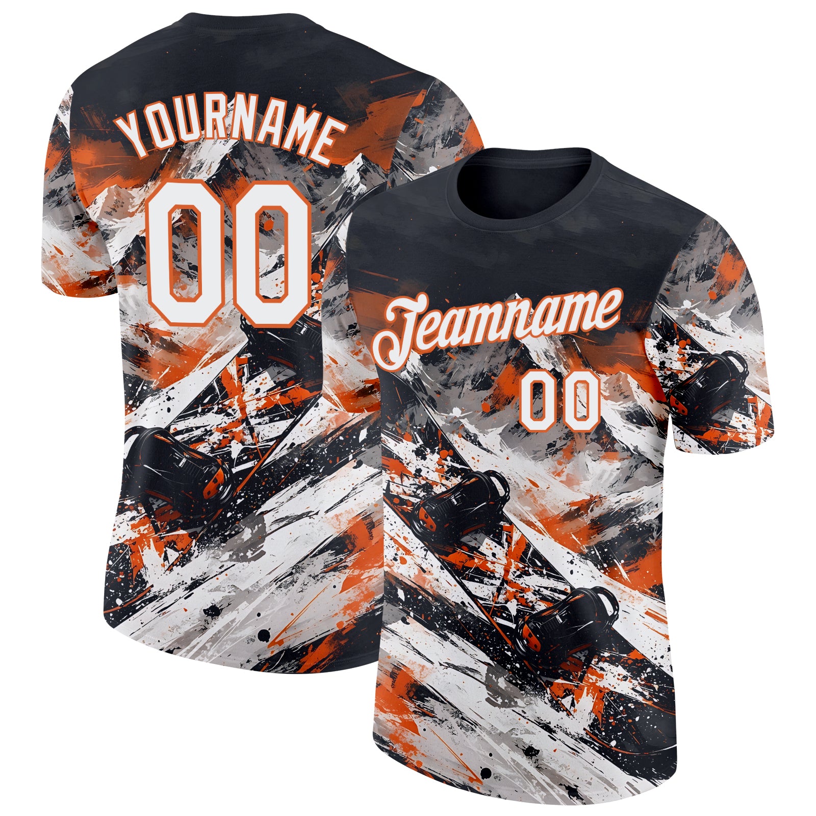 FansIdea Custom Black White-Orange Skiing Performance T-Shirt - $14.99 at Proof Eyewear