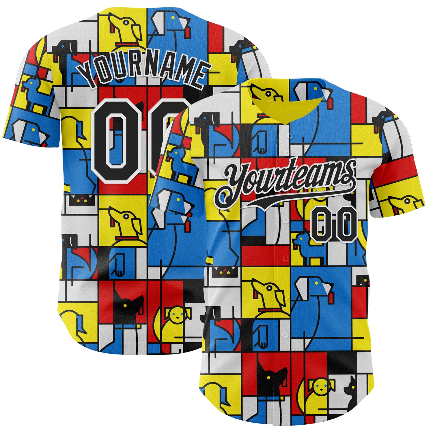 Fansidea-group-collabs Custom Blue Black-White 3D Tobe Fonseca The Mondrian Dogs Authentic Baseball Jersey - $34.99 at Proof Eyewear