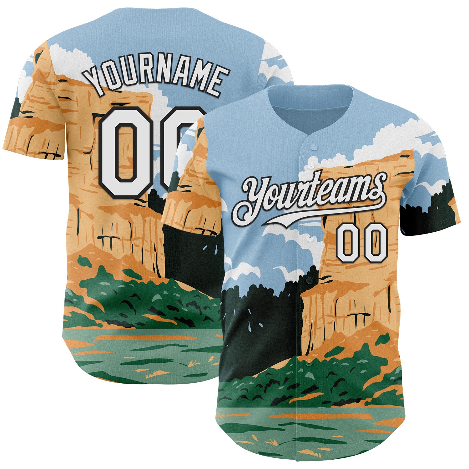 Fansidea-artist-collabs Custom Blue White Green-Black Aloysius Patrimonio Pompeys Pillar National Monument WPA Authentic Baseball Jersey - $34.99 at Proof Eyewear