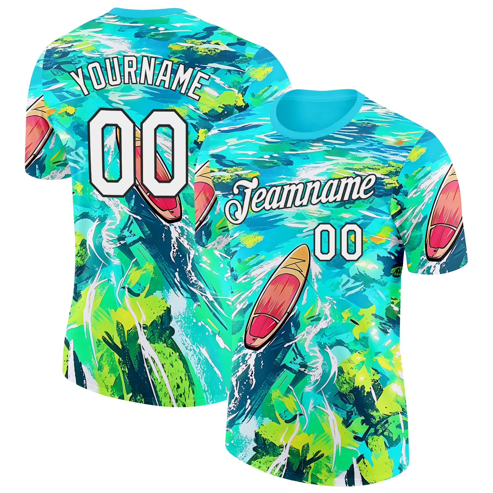 FansIdea Custom Blue White-Black Paddleboard Performance T-Shirt - $14.99 at Proof Eyewear
