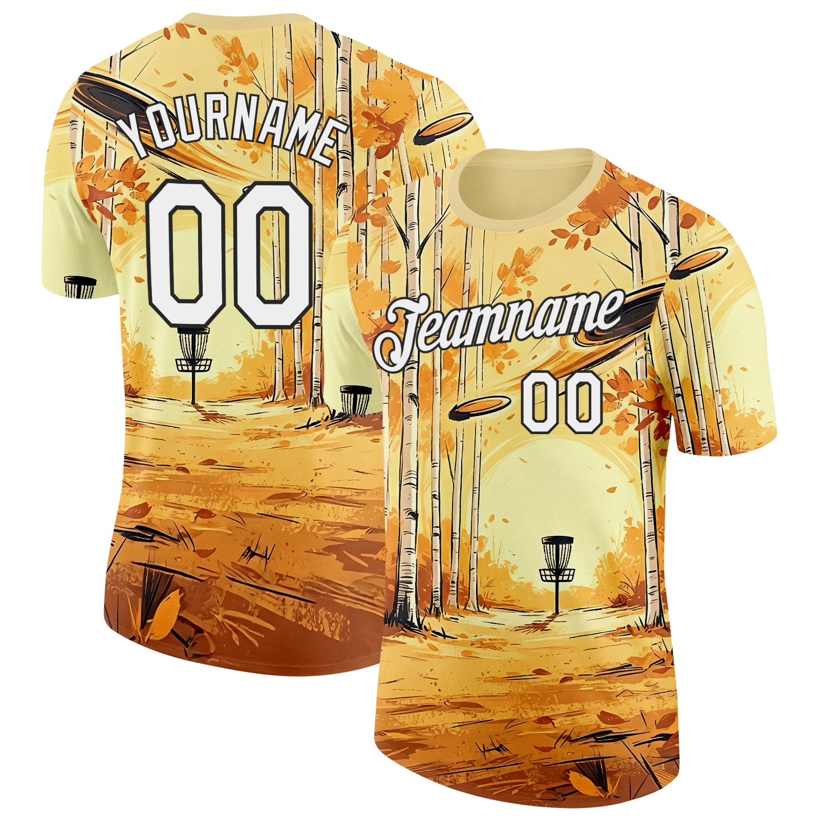 FansIdea Custom City Cream White-Black Disc Golf Performance T-Shirt - $14.99 at Proof Eyewear