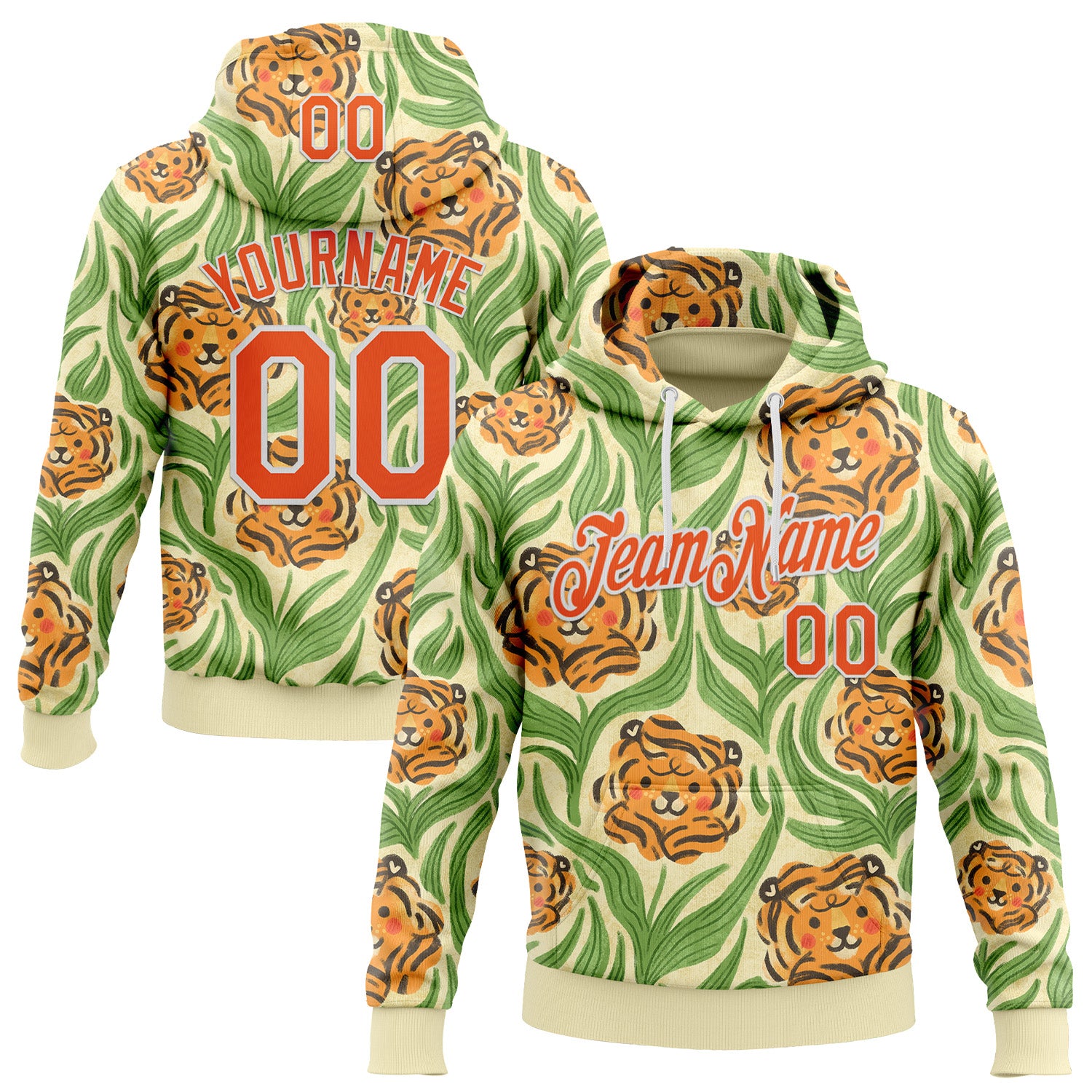 Fansidea-artist-collabs Custom Stitched Cream Orange-White 3D Emi Bee Tiger Lilies Sports Pullover Sweatshirt Hoodie - $37.99 at Proof Eyewear