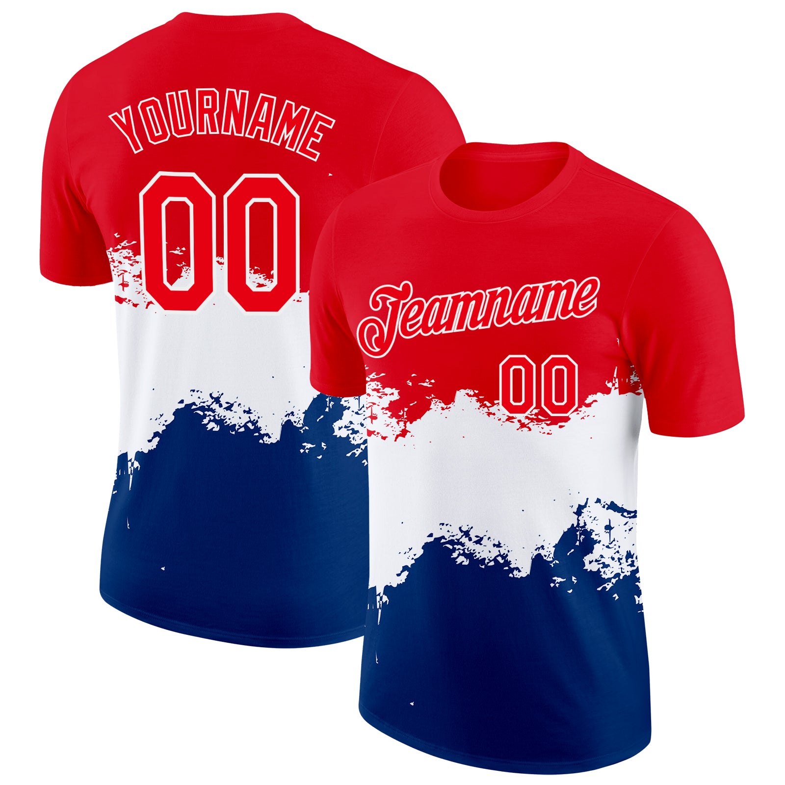 FansIdea Custom Fire Red White-Blue Netherlands Soccer Jersey Performance T-Shirt - $14.99 at Proof Eyewear