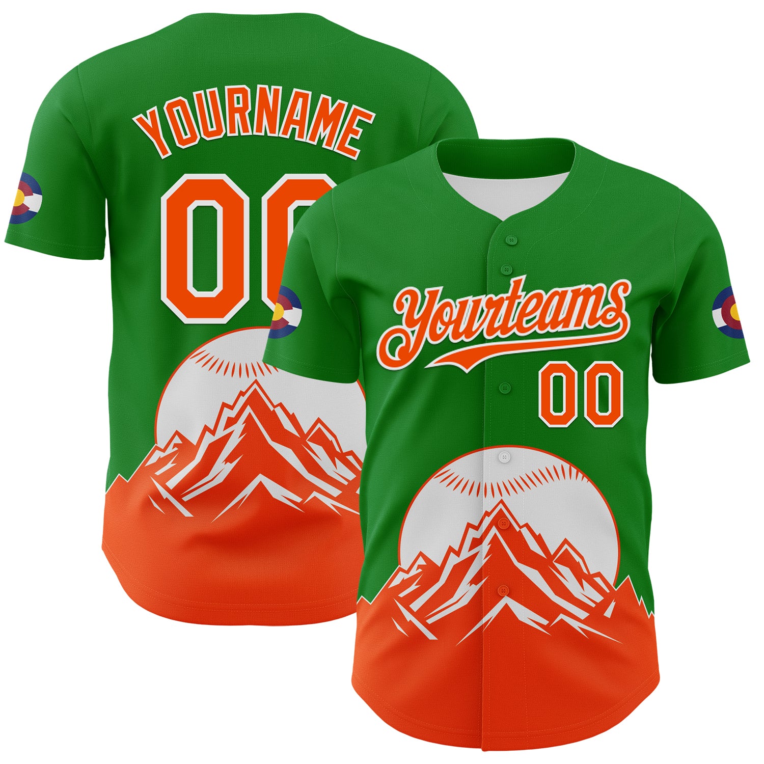 Custom Grass Green Orange-White 3D Urban City Edition Sports Authentic Baseball Jersey
