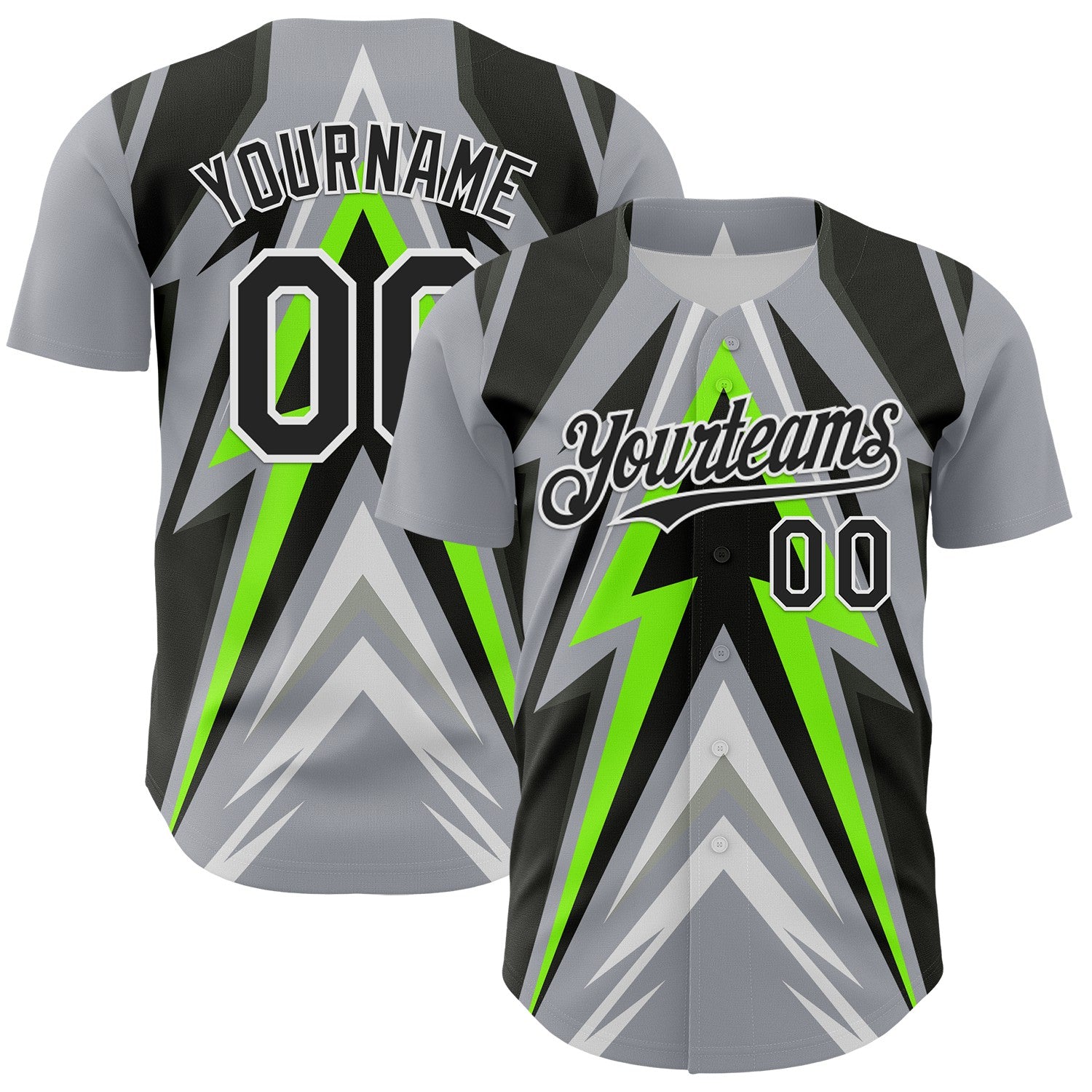 FansIdea Custom Gray Black White-Green Car Racing Formula Auto Motorsport Authentic Baseball Jersey - $29.99 at Proof Eyewear