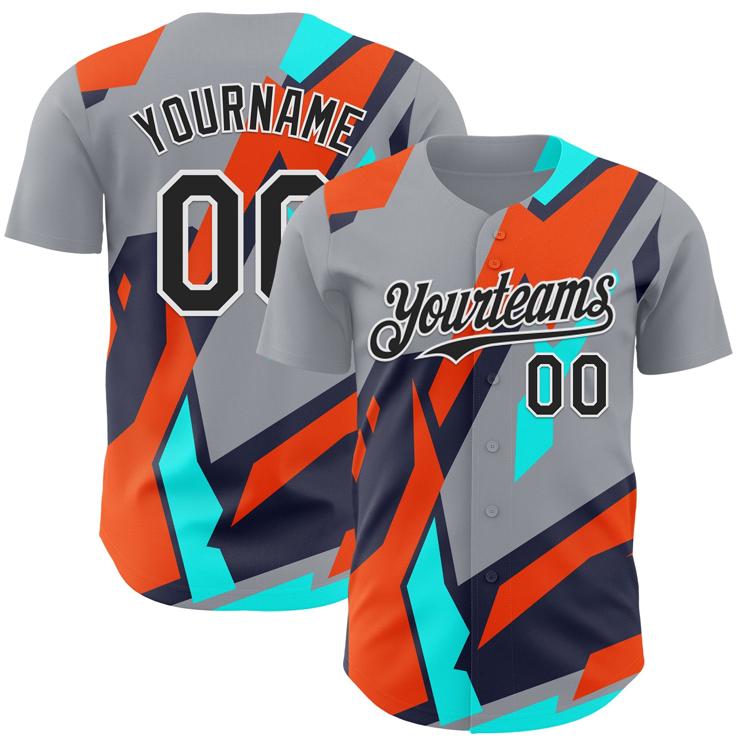 FansIdea Custom Gray Black White Orange-Aqua Car Racing Formula Auto Motorsport Authentic Baseball Jersey - $29.99 at Proof Eyewear