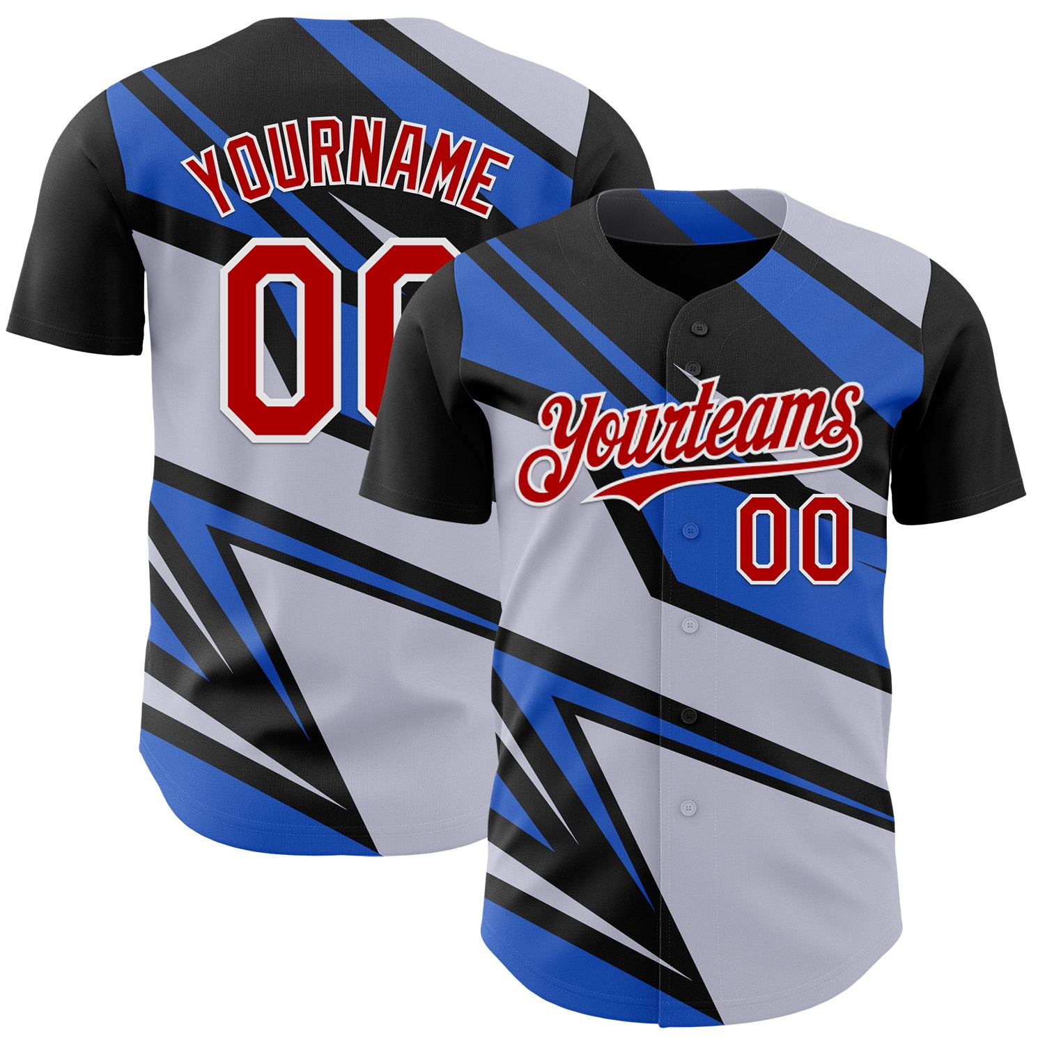 FansIdea Custom Gray Red White-Blue Car Racing Formula Auto Motorsport Authentic Baseball Jersey - $29.99 at Proof Eyewear
