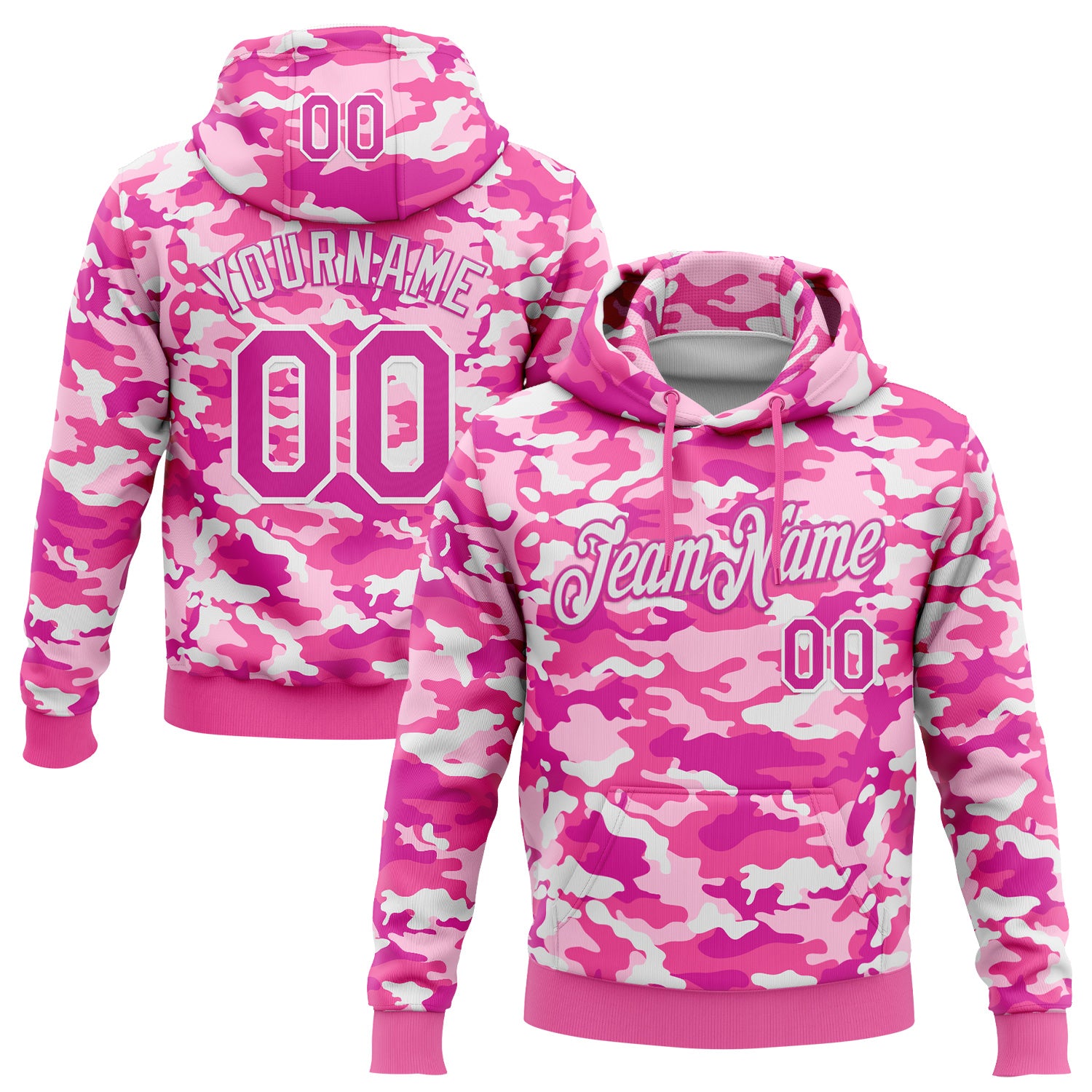 FansIdea Custom Stitched Camo Deep Pink White-Pink Salute To Service Pullover Sweatshirt Hoodie - $32.99 at Proof Eyewear
