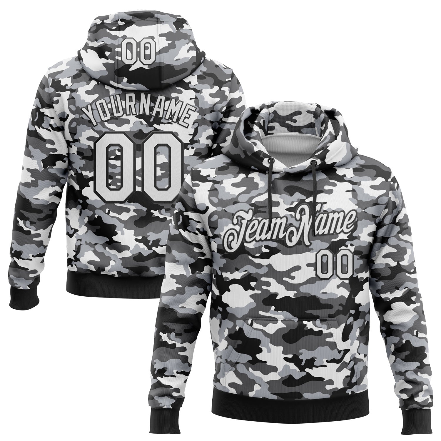 FansIdea Custom Stitched Camo White-Black Salute To Service Pullover Sweatshirt Hoodie - $32.99 at Proof Eyewear