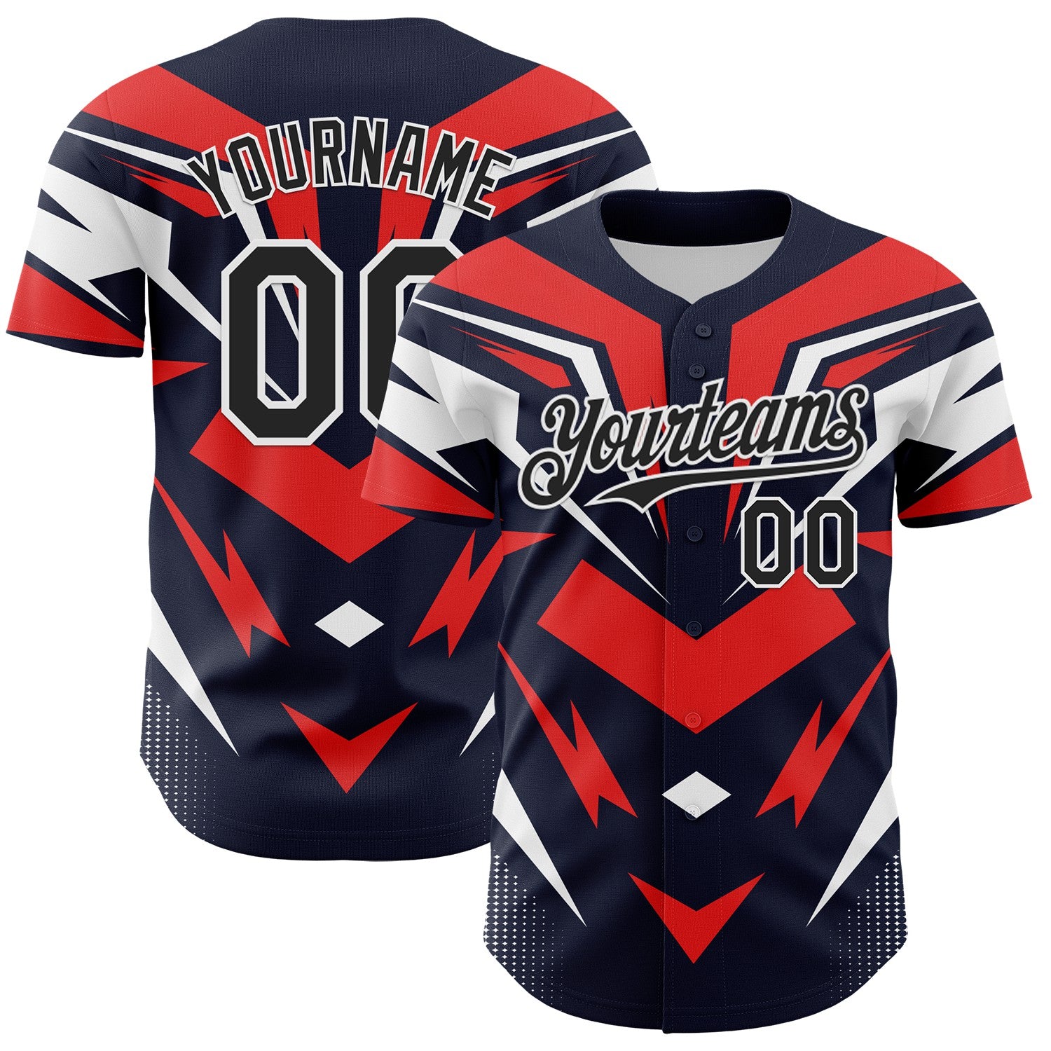 FansIdea Custom Navy Black White-Red Car Racing Formula Auto Motorsport Authentic Baseball Jersey - $29.99 at Proof Eyewear