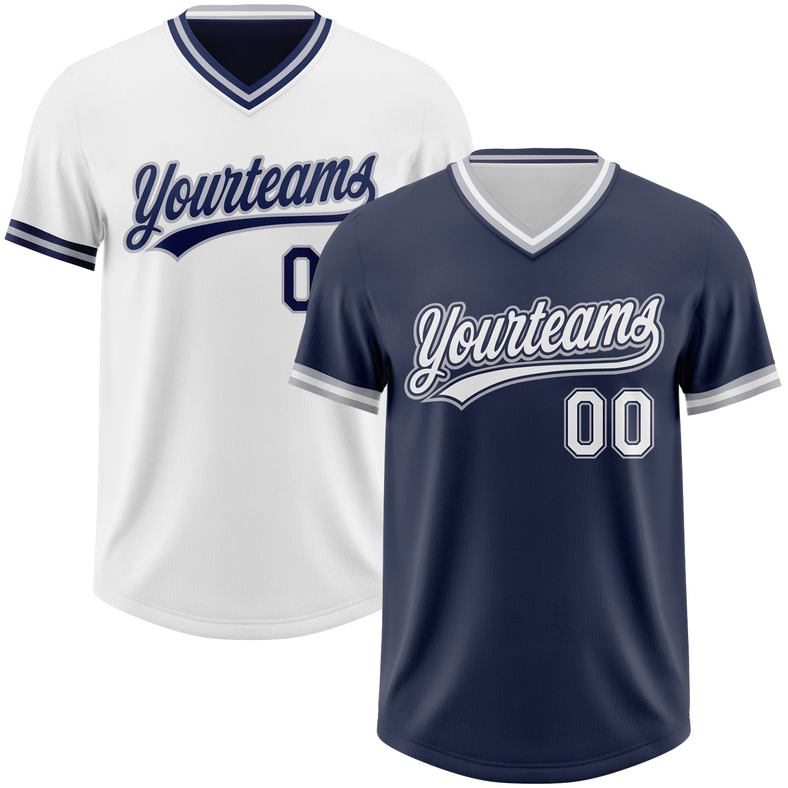 FansIdea Custom Navy White-Gray Reversible Pullover Baseball Jersey Shirt - $26.99 at Proof Eyewear