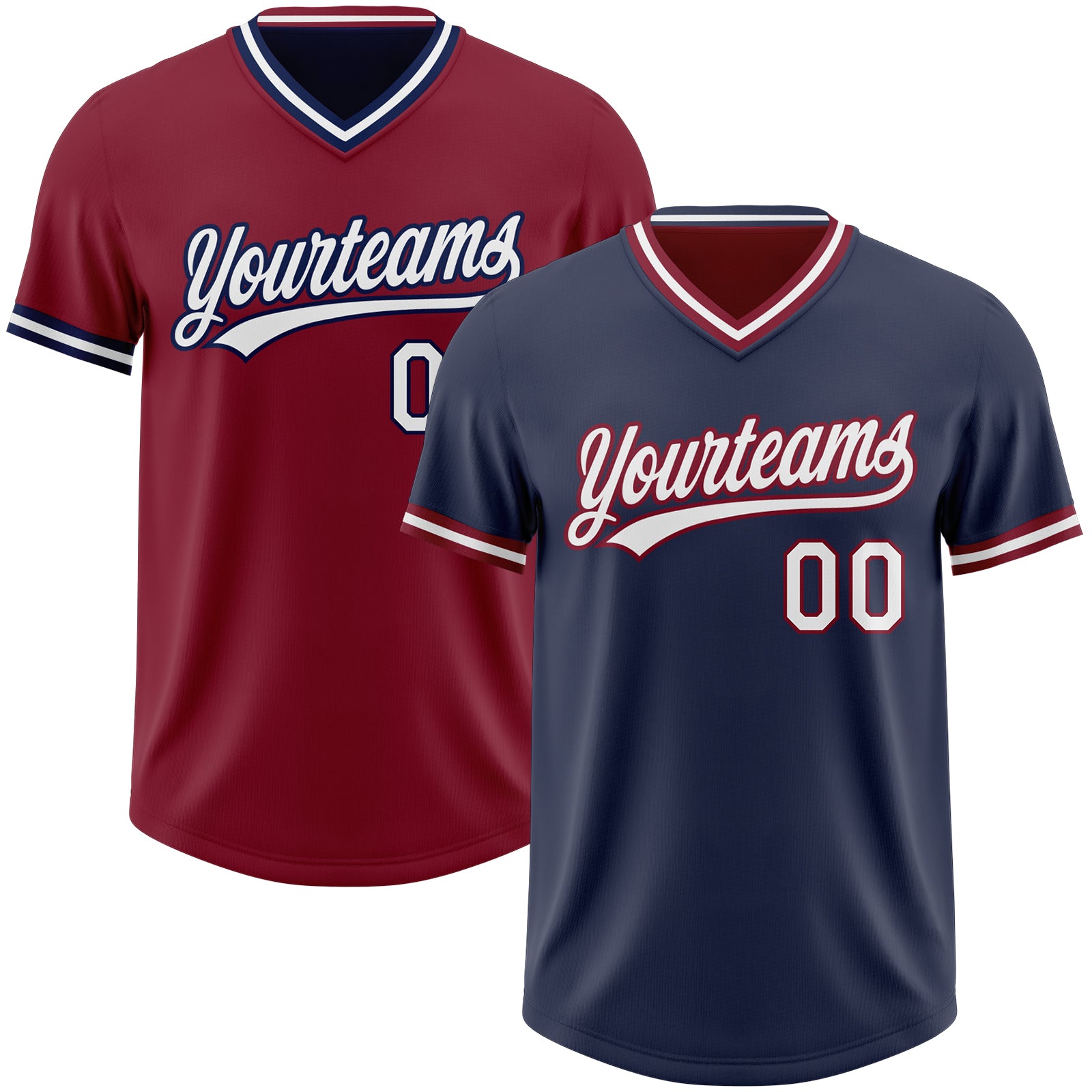FansIdea Custom Navy White-Crimson Reversible Pullover Baseball Jersey Shirt - $26.99 at Proof Eyewear