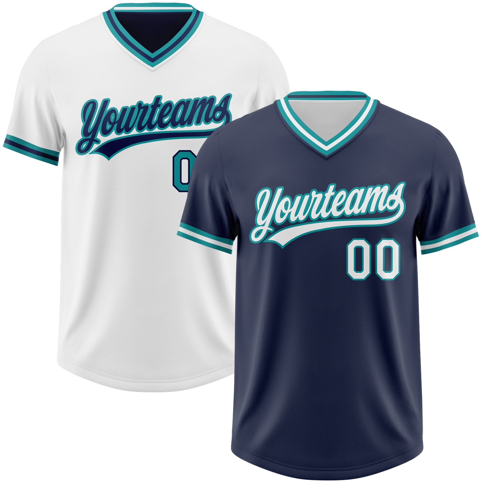 FansIdea Custom Navy White-Teal Reversible Pullover Baseball Jersey Shirt - $26.99 at Proof Eyewear