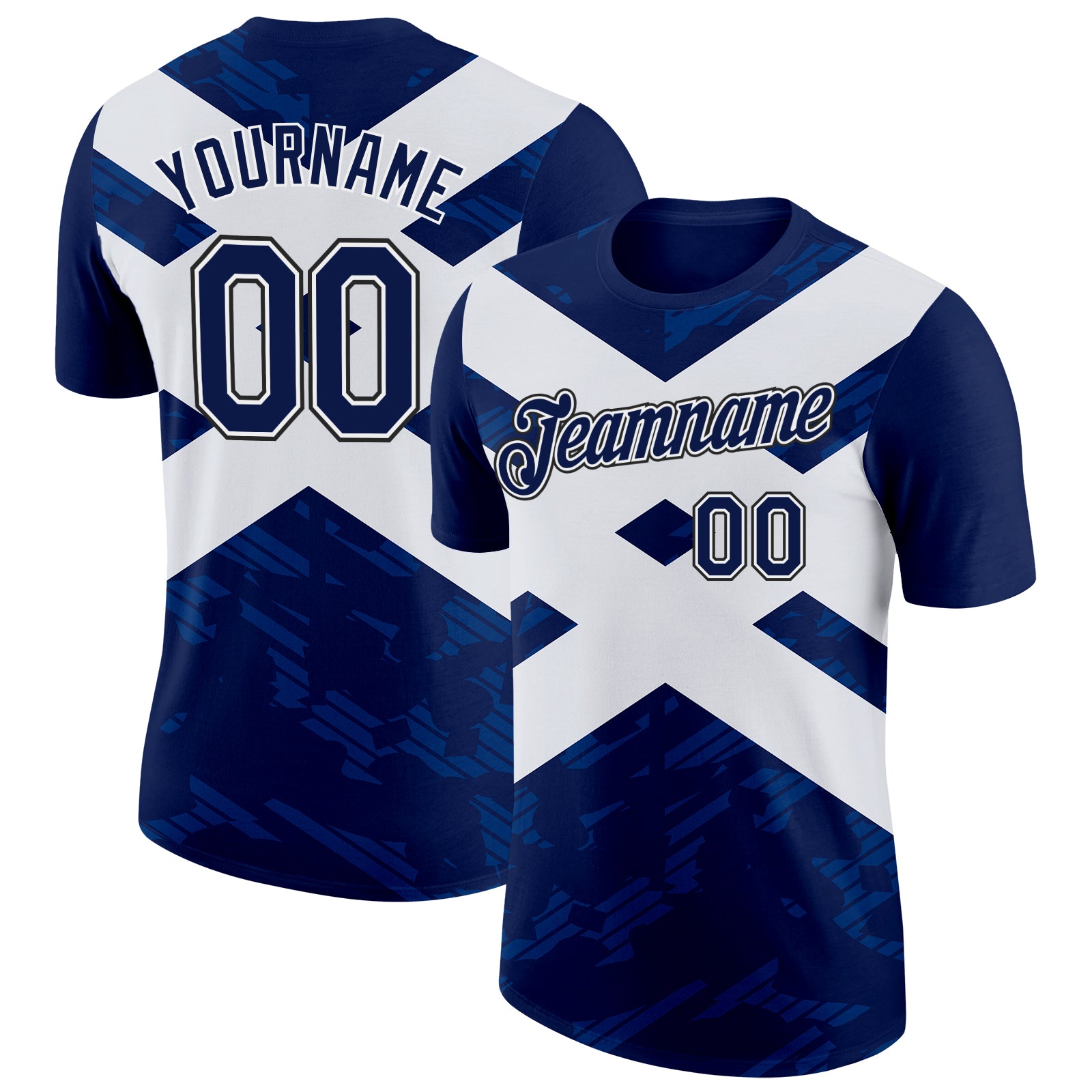FansIdea Custom Navy White Black-US Navy Blue Scotland Flag Performance T-Shirt - $14.99 at Proof Eyewear