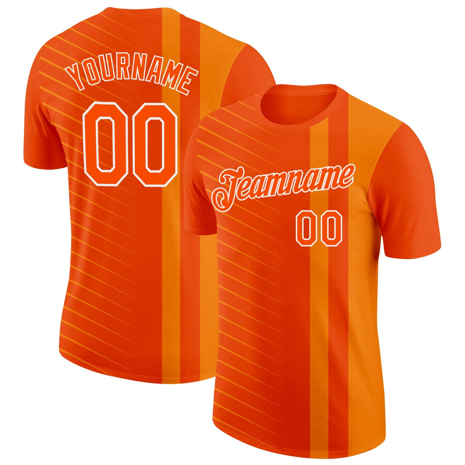 FansIdea Custom Orange White Netherlands Line Soccer Jersey Performance T-Shirt - $14.99 at Proof Eyewear