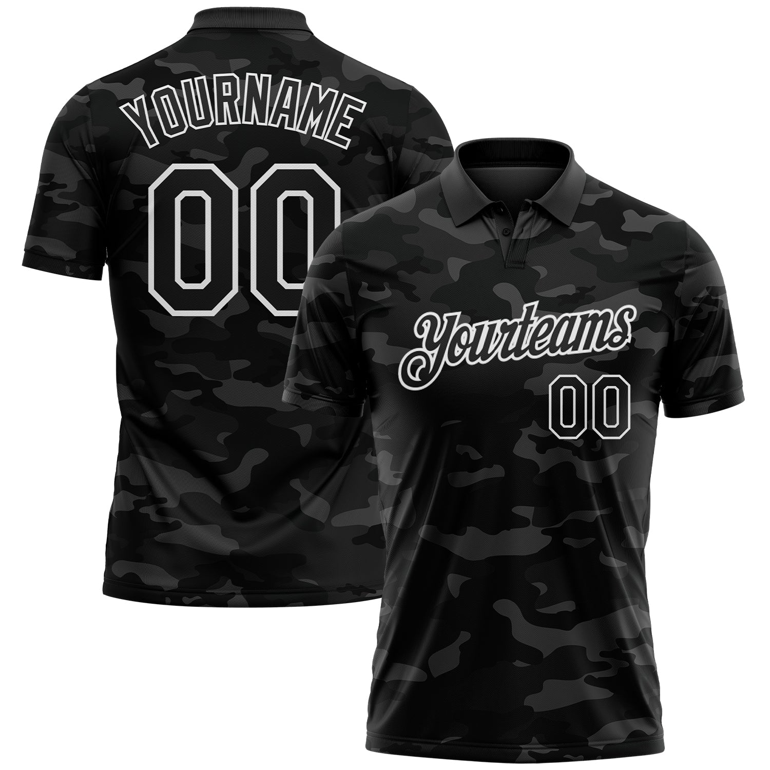 FansIdea Custom Camo Black-White Camo Salute To Service Performance Polo Shirt - $19.99 at Proof Eyewear