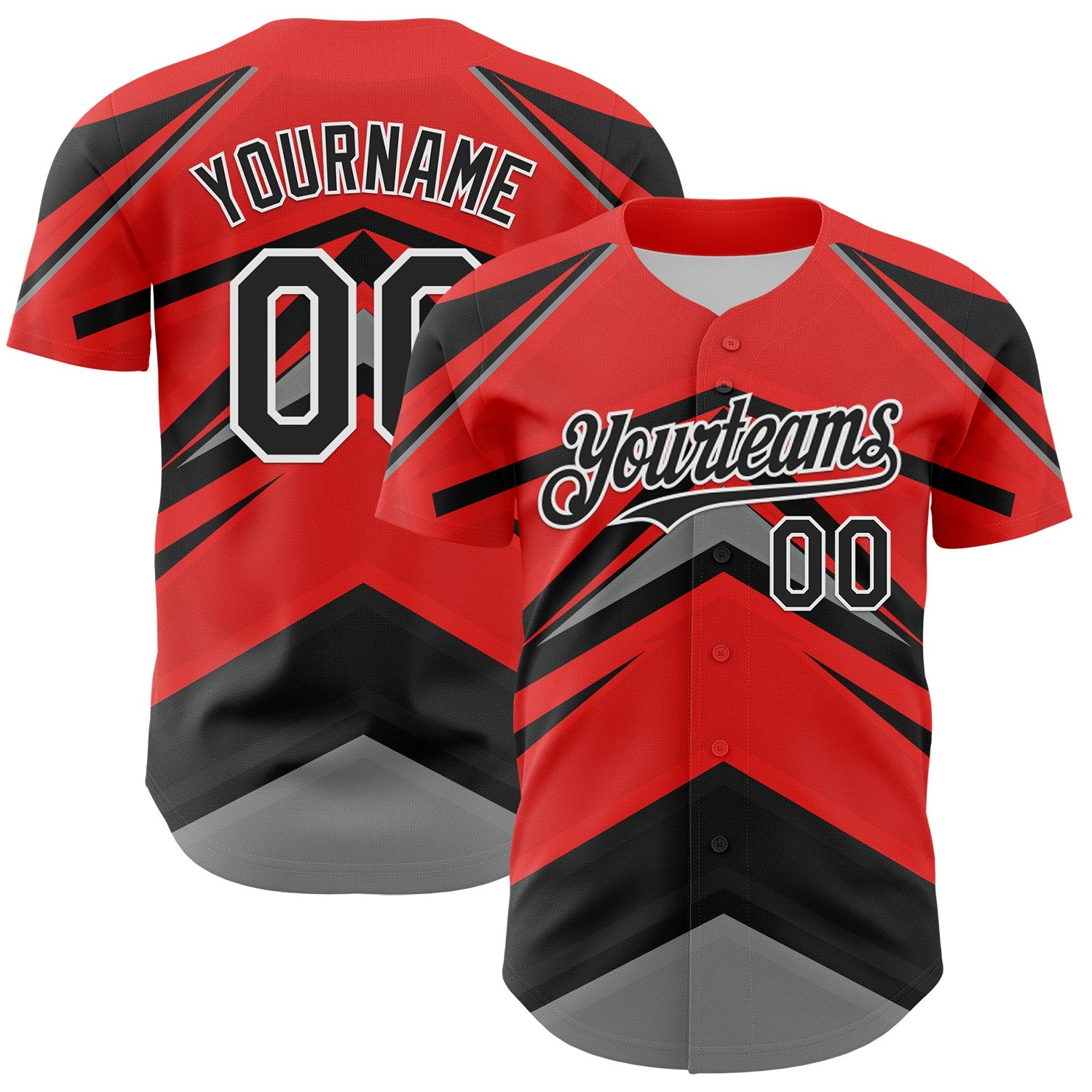 FansIdea Custom Red Black White-Gray Car Racing Formula Auto Motorsport Authentic Baseball Jersey - $29.99 at Proof Eyewear