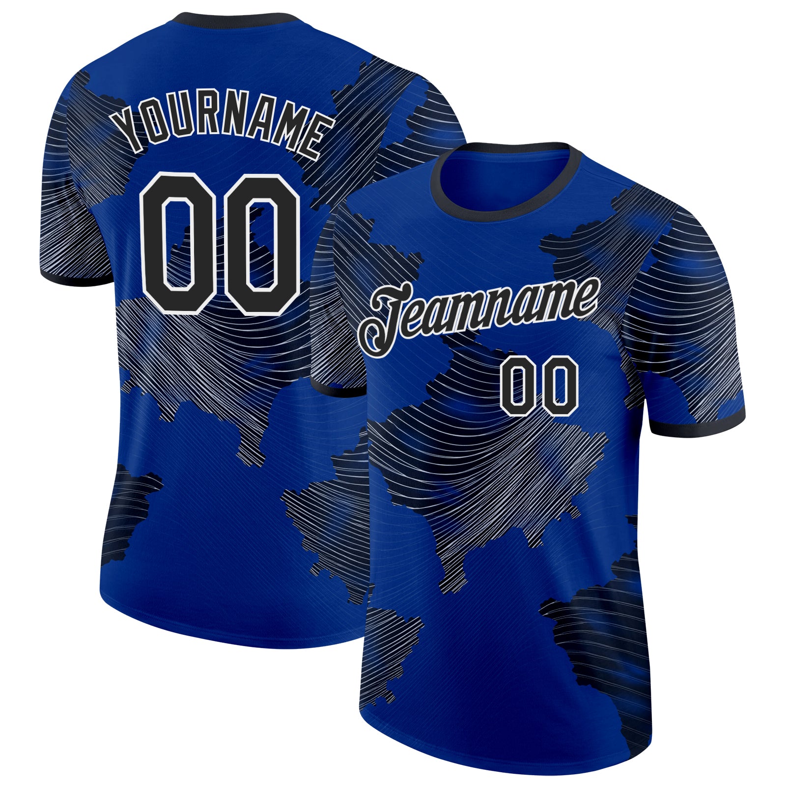 FansIdea Custom Royal Black-White Kosovo Soccer Jersey Performance T-Shirt - $14.99 at Proof Eyewear