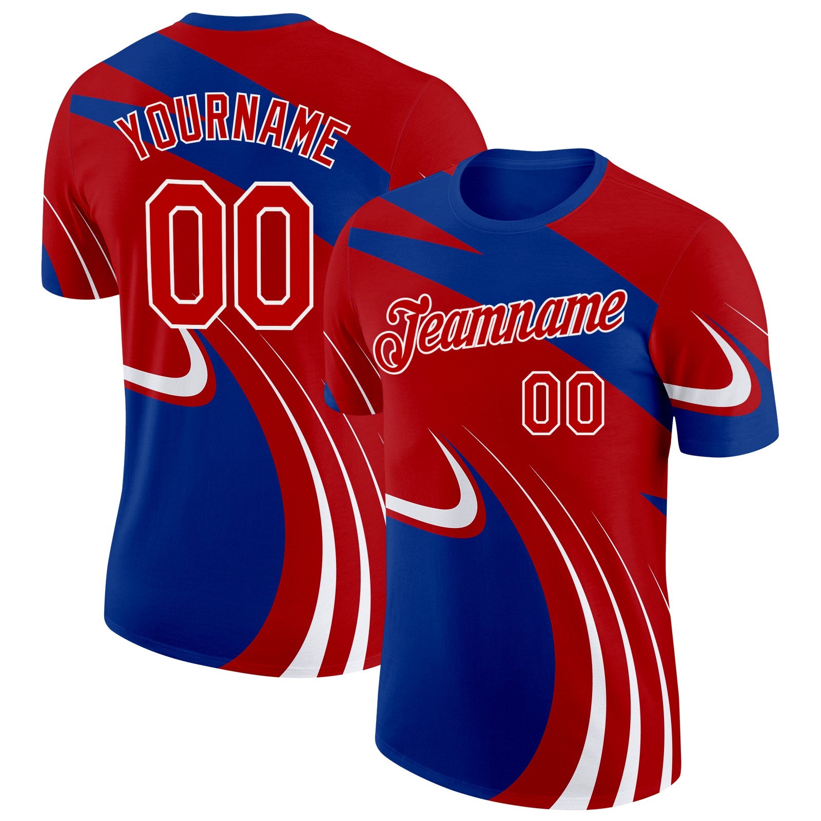 FansIdea Custom Royal Red-White France Lines Performance T-Shirt - $14.99 at Proof Eyewear
