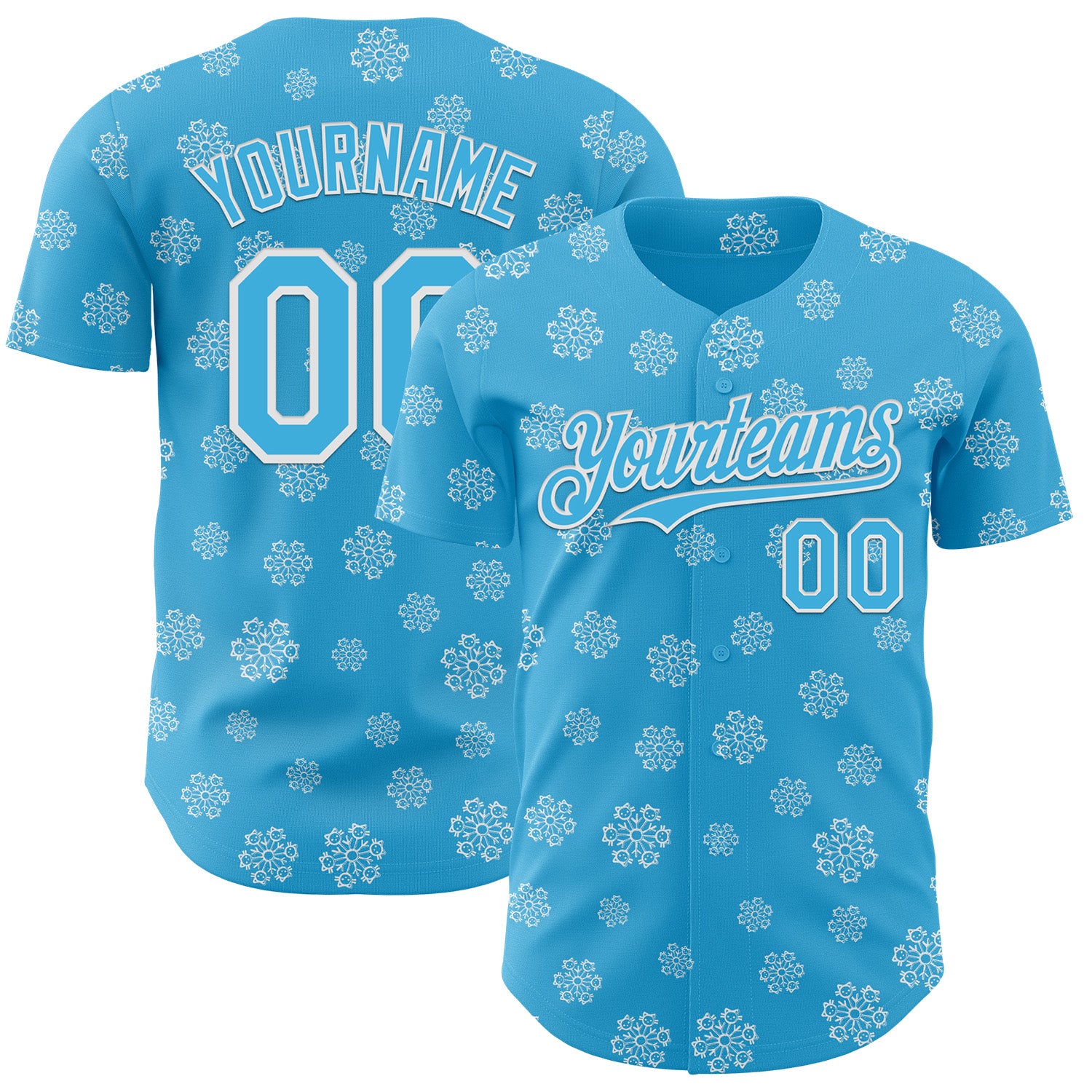 Fansidea-group-collabs Custom Sky Blue Sky Blue-White 3D Tobe Fonseca Snowflake Cat Winter Authentic Baseball Jersey - $34.99 at Proof Eyewear