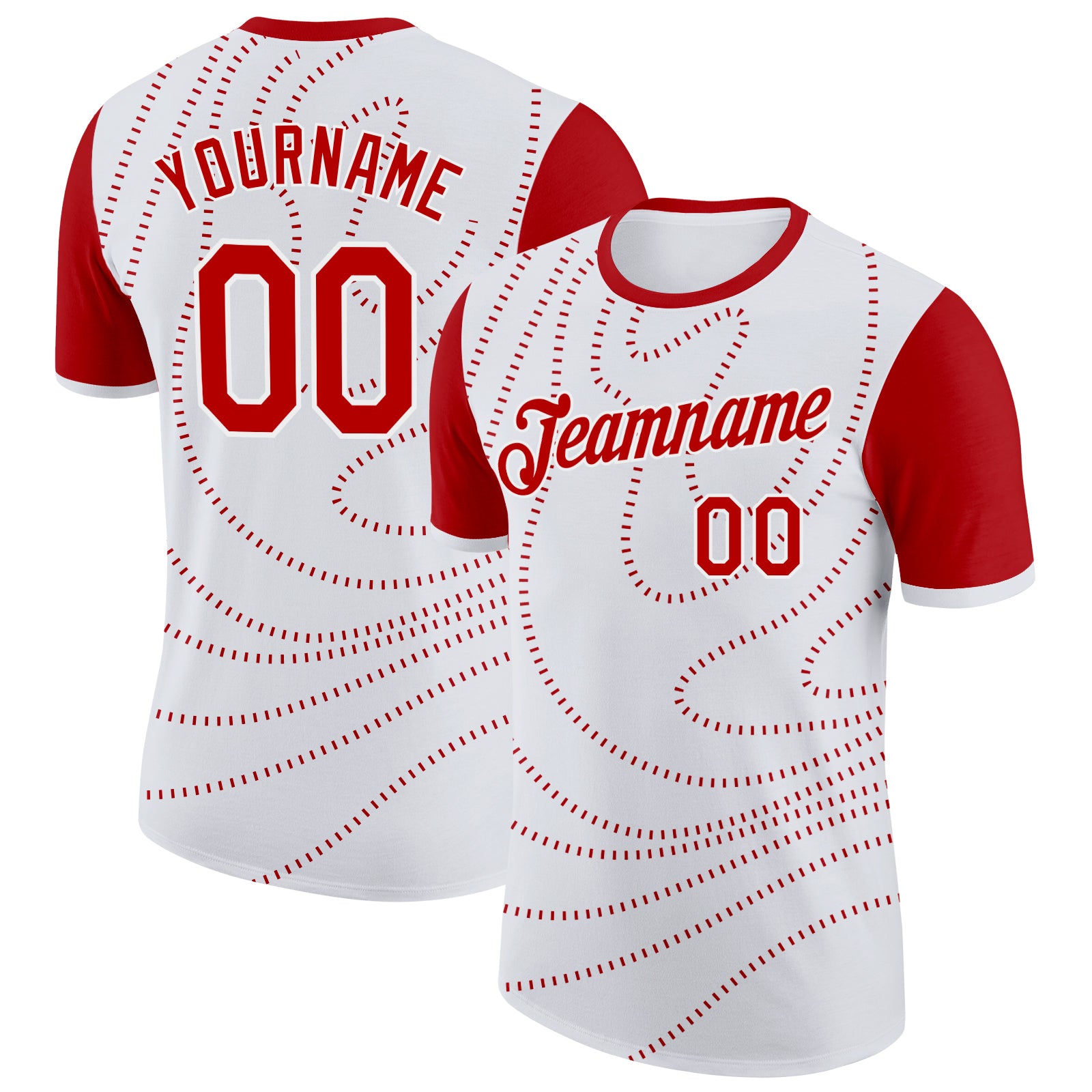 FansIdea Custom White Red Switzerland Line Soccer Jersey Performance T-Shirt - $14.99 at Proof Eyewear