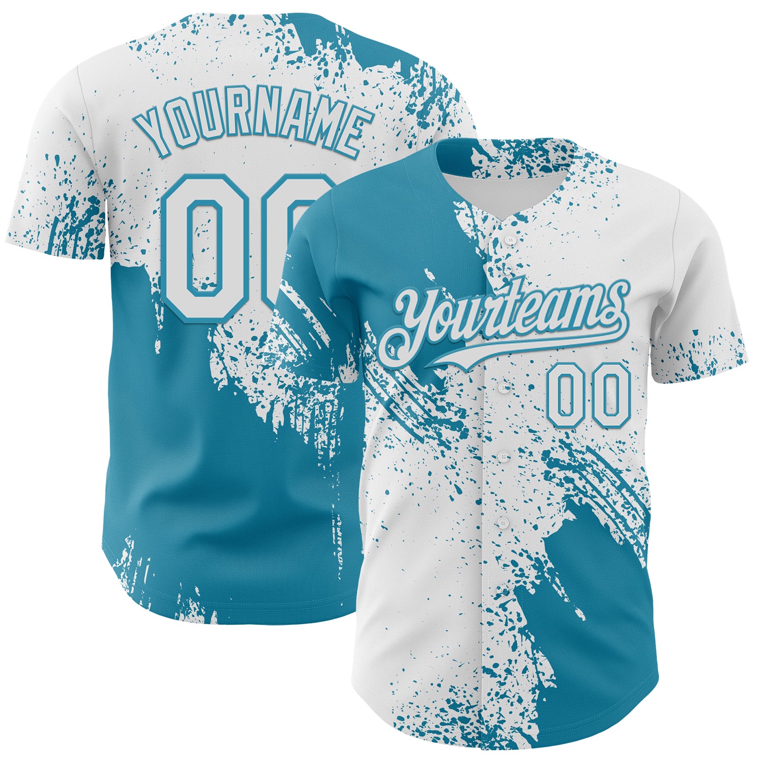 FansIdea Custom White-Panther Blue Abstract Brush Stroke Authentic Baseball Jersey - $29.99 at Proof Eyewear