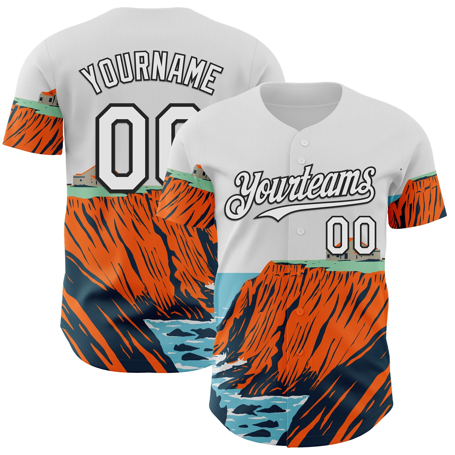 Fansidea-artist-collabs Custom White Orange-Black Aloysius Patrimonio Point Arena Lighthouse California Coastal National Monument WPA Authentic Baseball Jersey - $34.99 at Proof Eyewear
