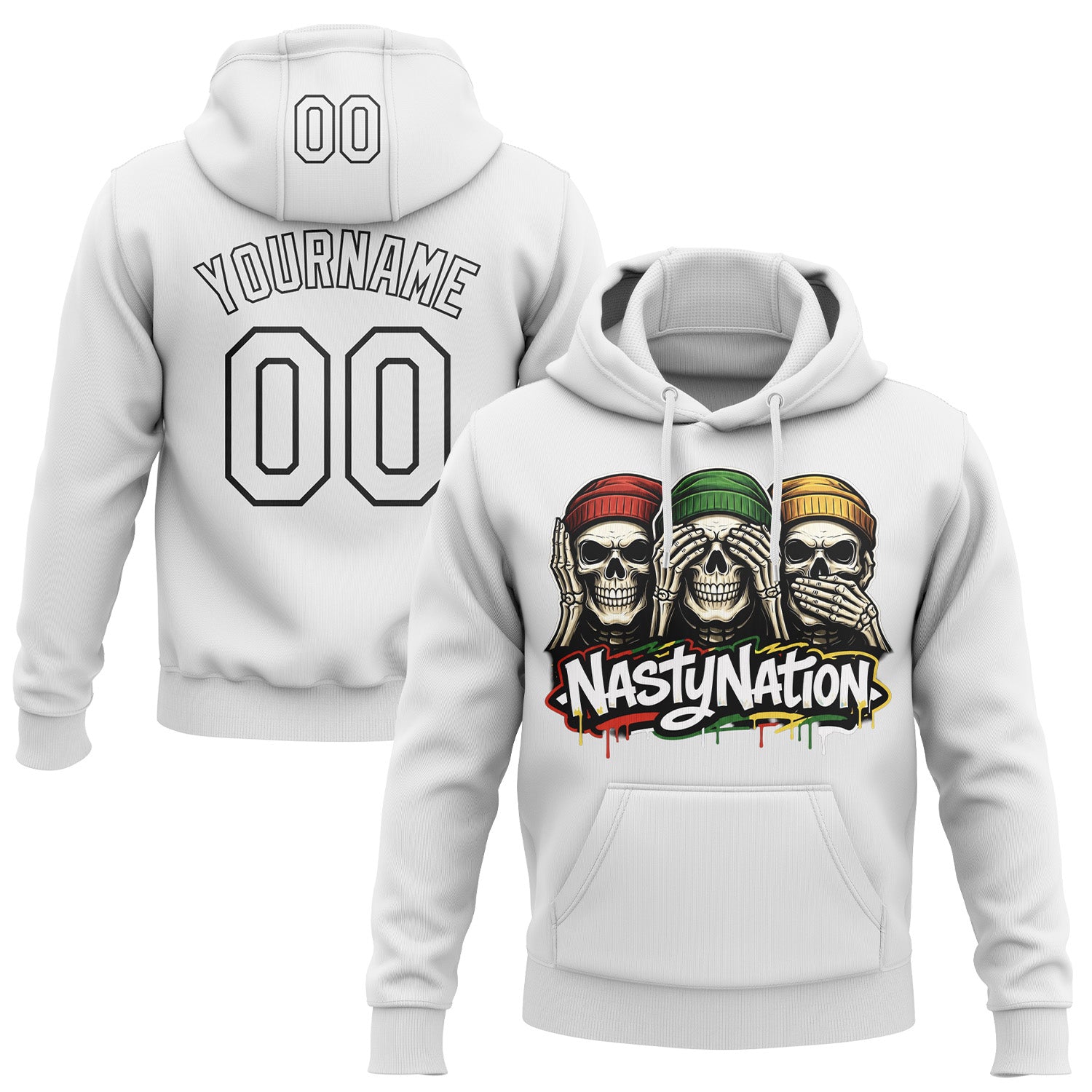 Fansidea-group-collabs Custom White-Black Nasty Nation Daily Pullover Sweatshirt Hoodie - $38.99 at Proof Eyewear