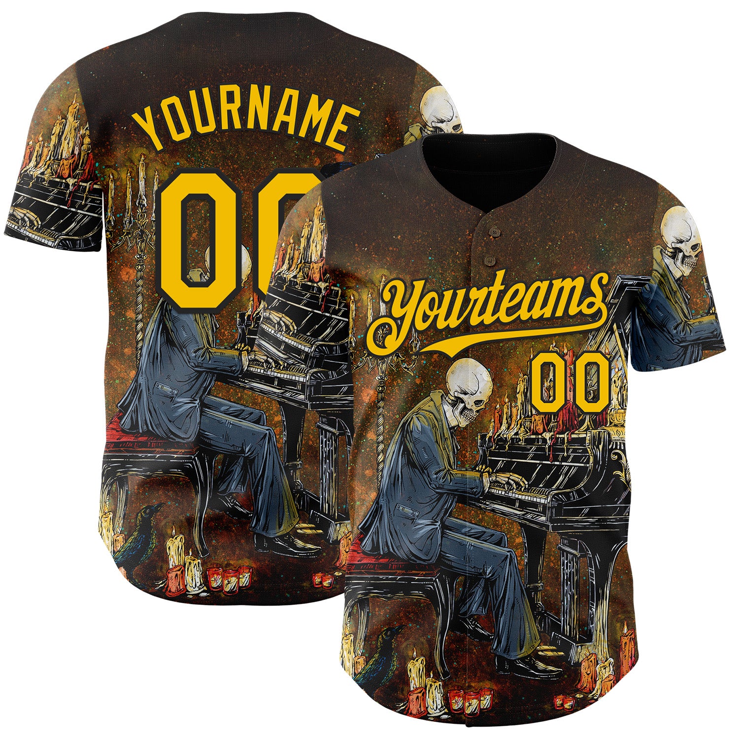Fansidea-artist-collabs Custom Navy Yellow-Black David Lozeau The Grand Finale Authentic Baseball Jersey - $34.99 at Proof Eyewear
