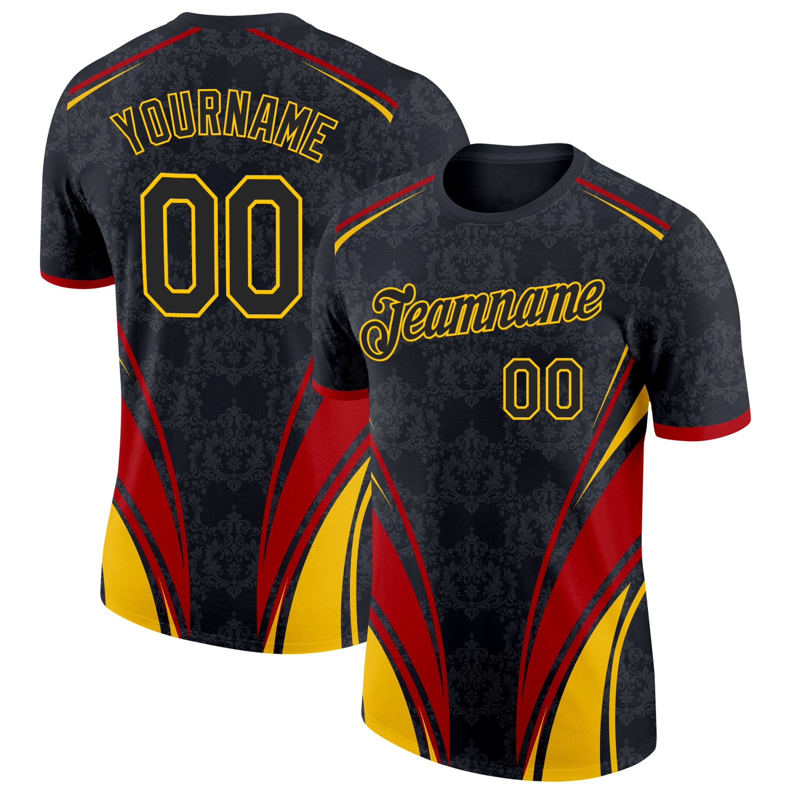 FansIdea Custom Black Yellow-Red Germany Line Soccer Jersey Performance T-Shirt - $14.99 at Proof Eyewear