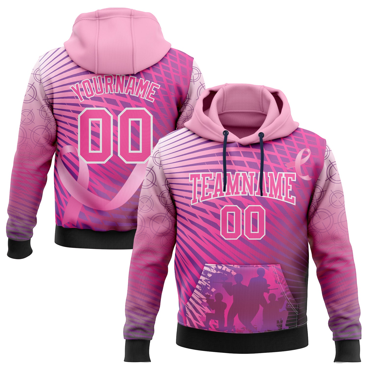Fansidea-group-collabs Custom Pink Black-White Nasty Boyz Paintball Breast Cancer Sports Pullover Sweatshirt Hoodie - $43.75 at Proof Eyewear