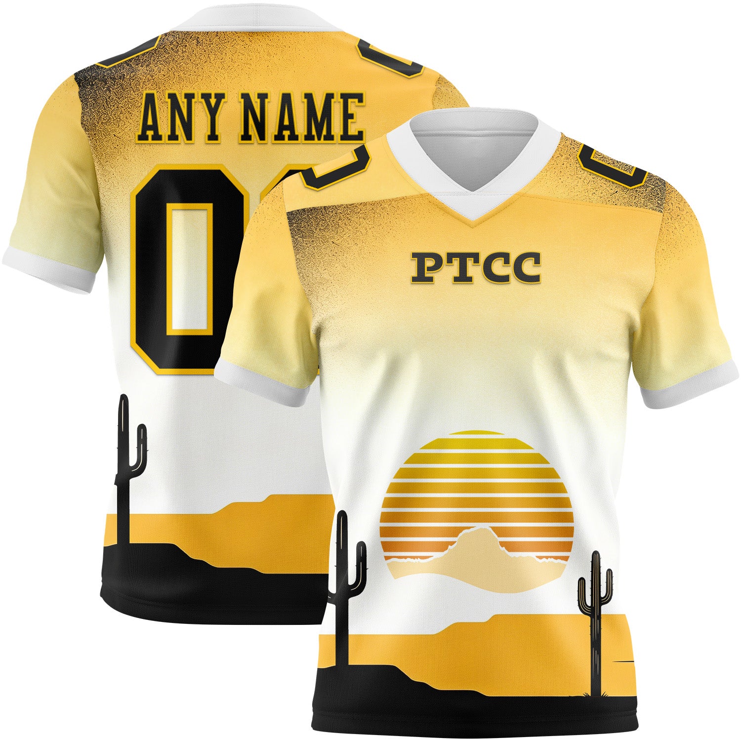 Fansidea-group-collabs Custom White Black-Yellow PTCC Authentic Football Jersey - $24.99 at Proof Eyewear