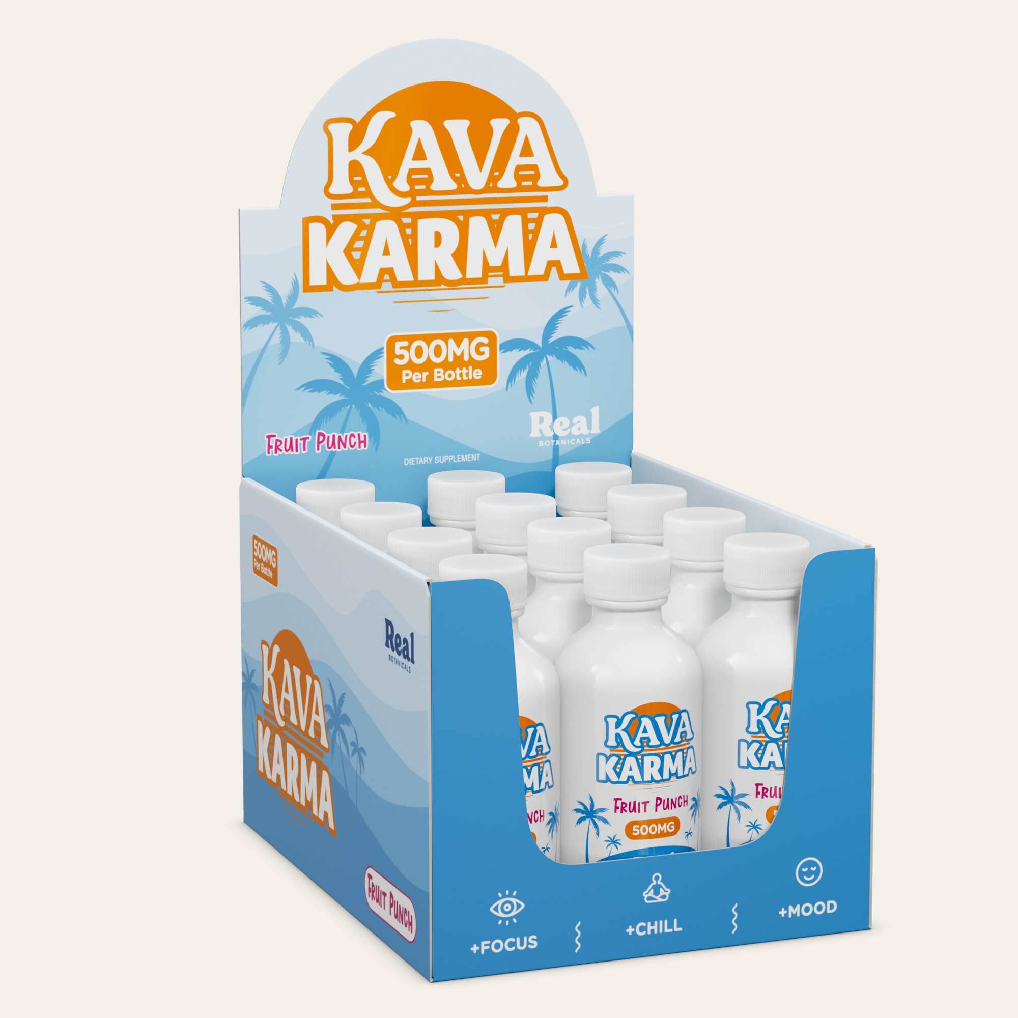 Real Botanicals Kava Shots 500mg Fruit Punch - $60.00 at Real Botanicals